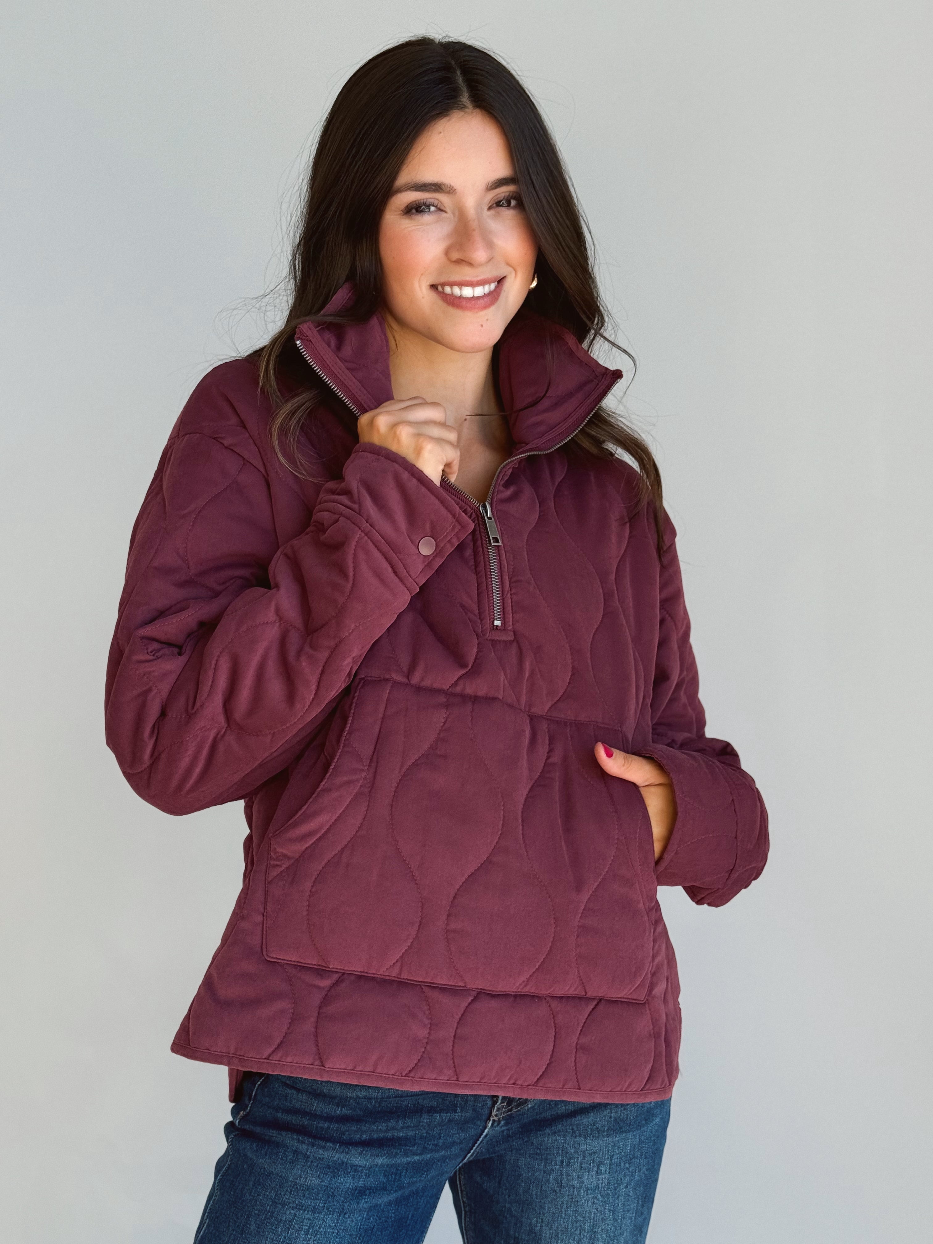 Pike Place Jacket - DARK CHERRY - willows clothing SWEATSHIRT