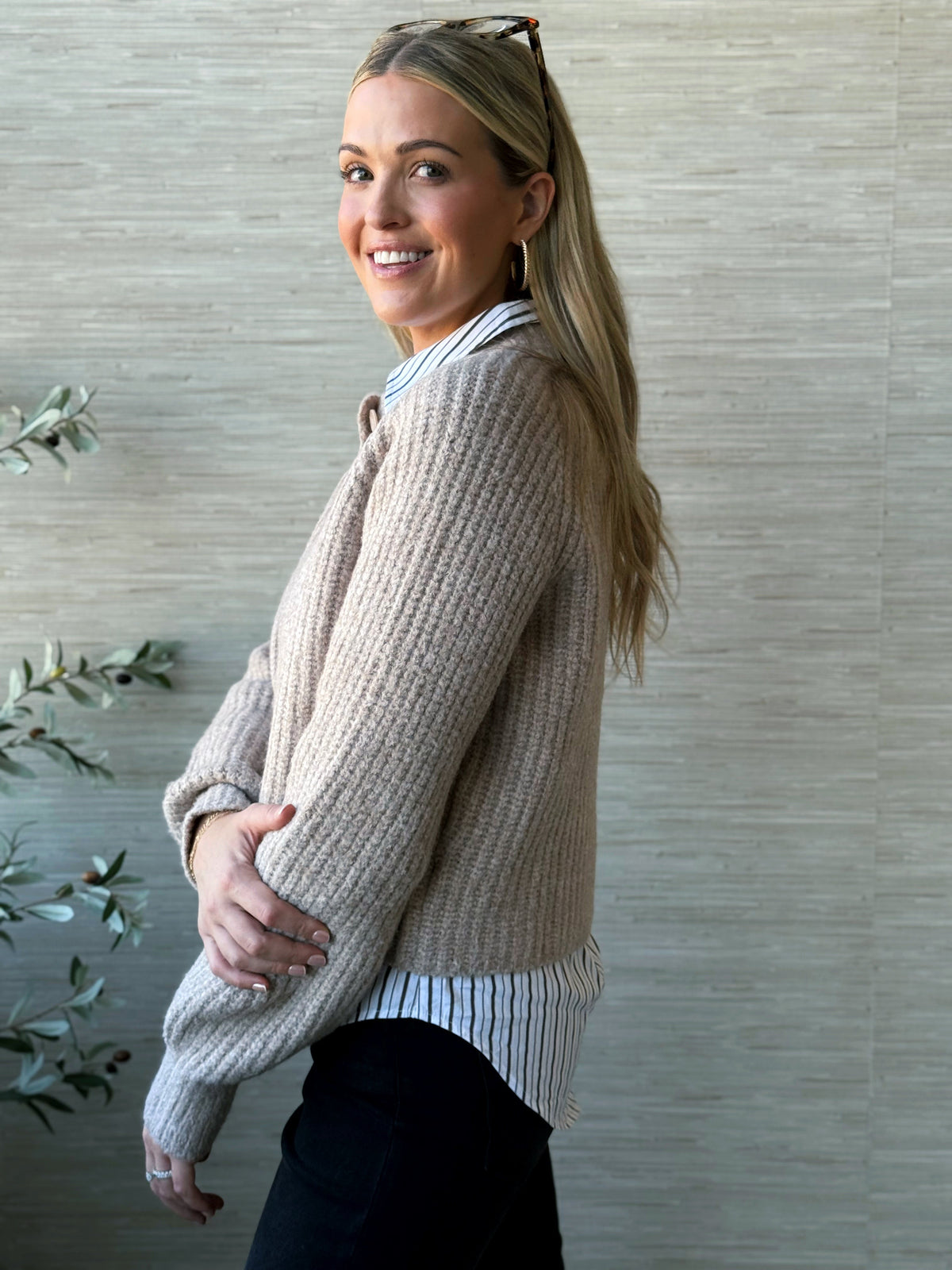 Plenty Of Love Cardigan - DARK TAUPE - willows clothing Cardigan