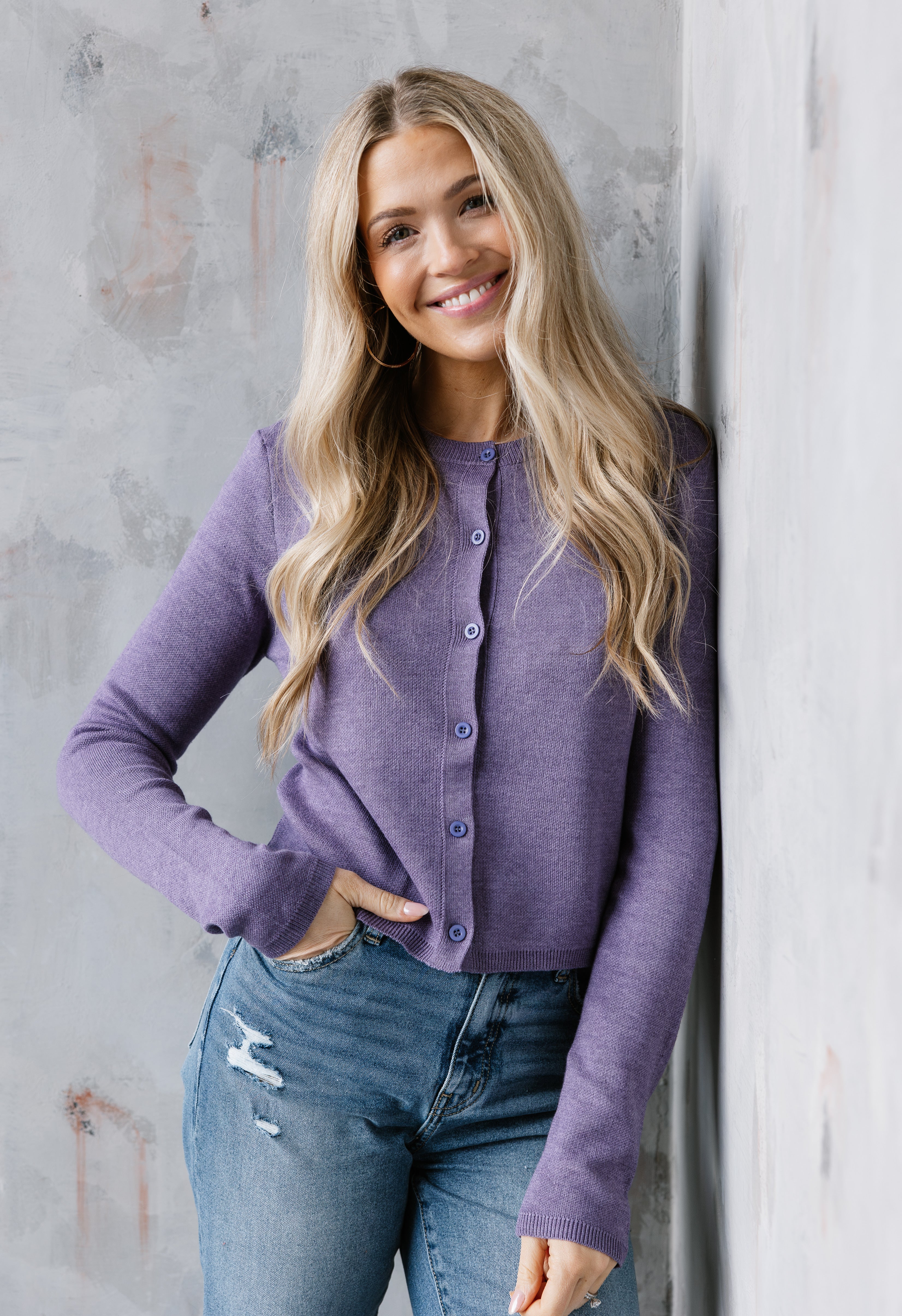 Polly Cardigan - LAVENDER - willows clothing Cardigan