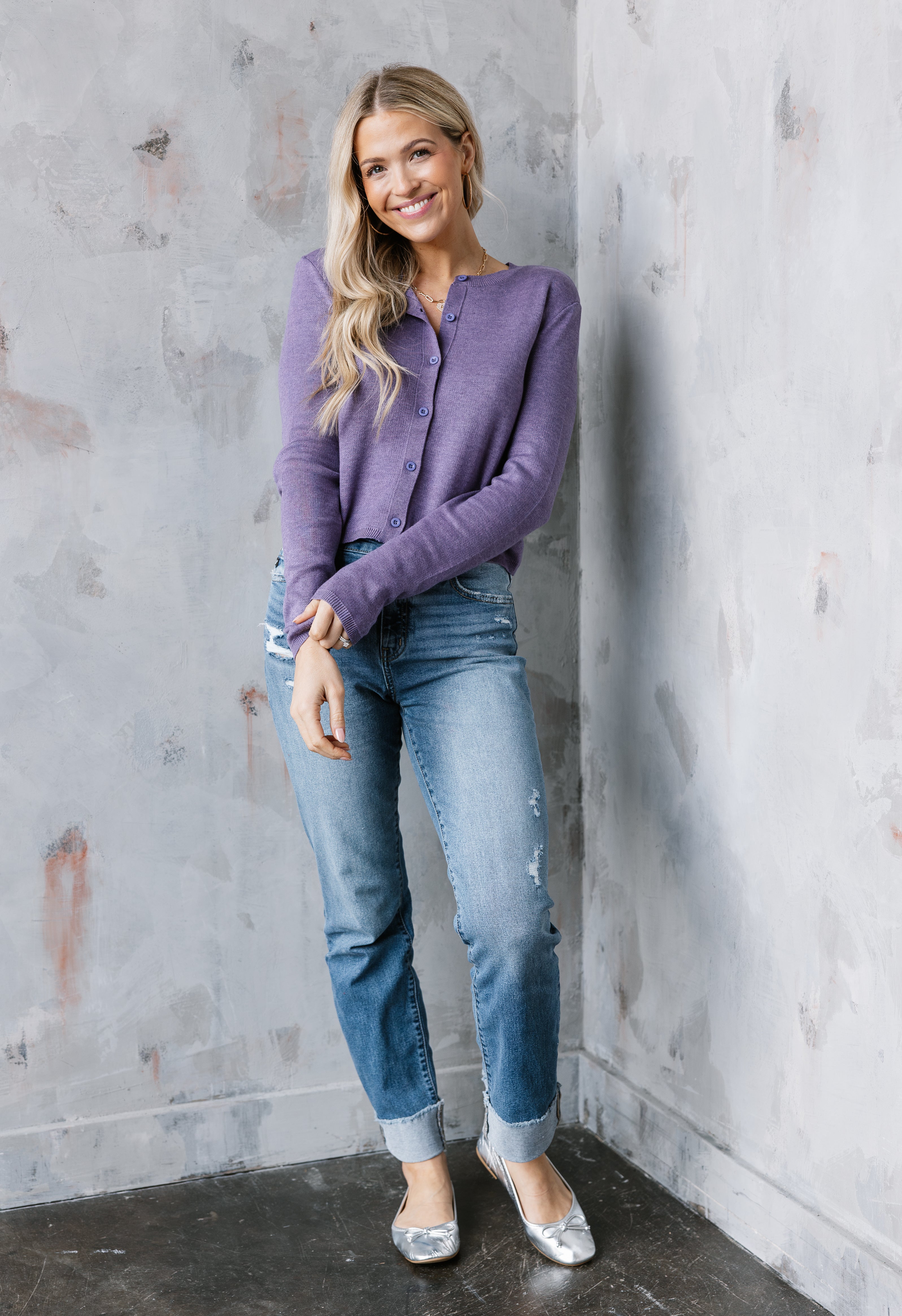 Polly Cardigan - LAVENDER - willows clothing Cardigan