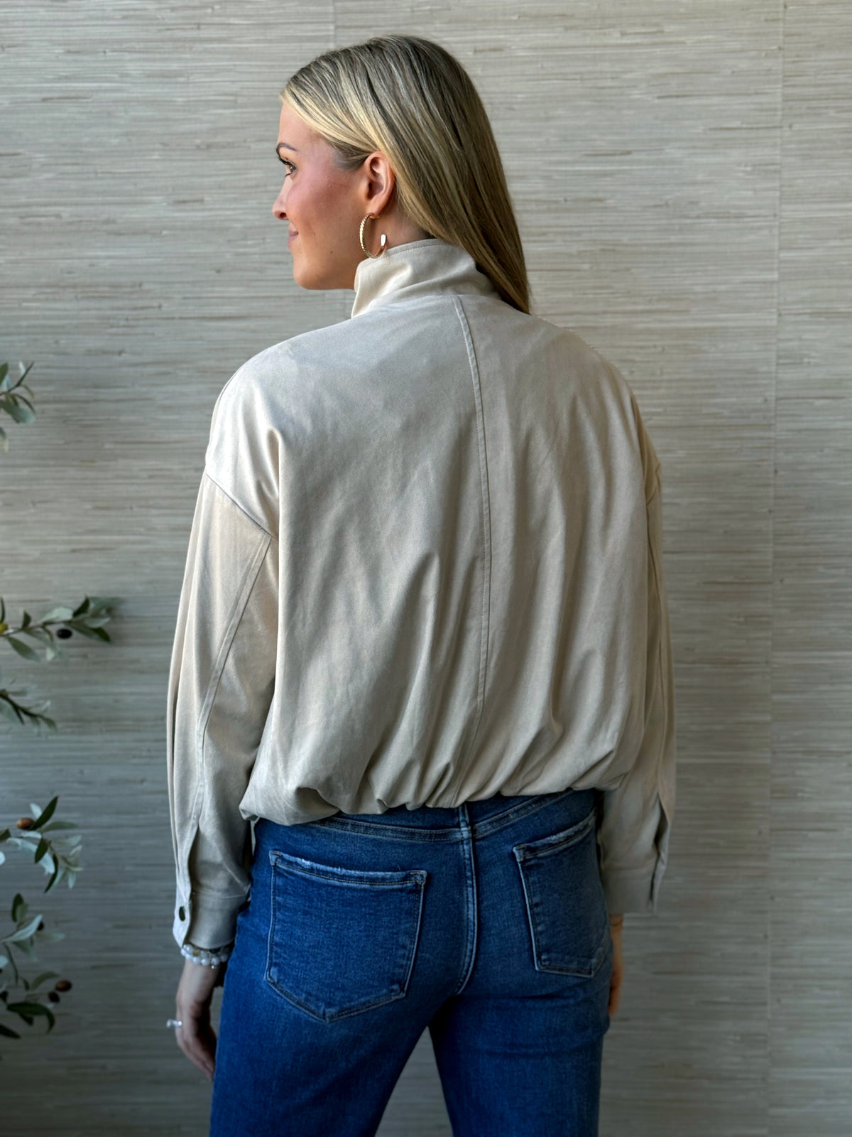 Porter Suede Jacket - CLOUD - willows clothing JACKET