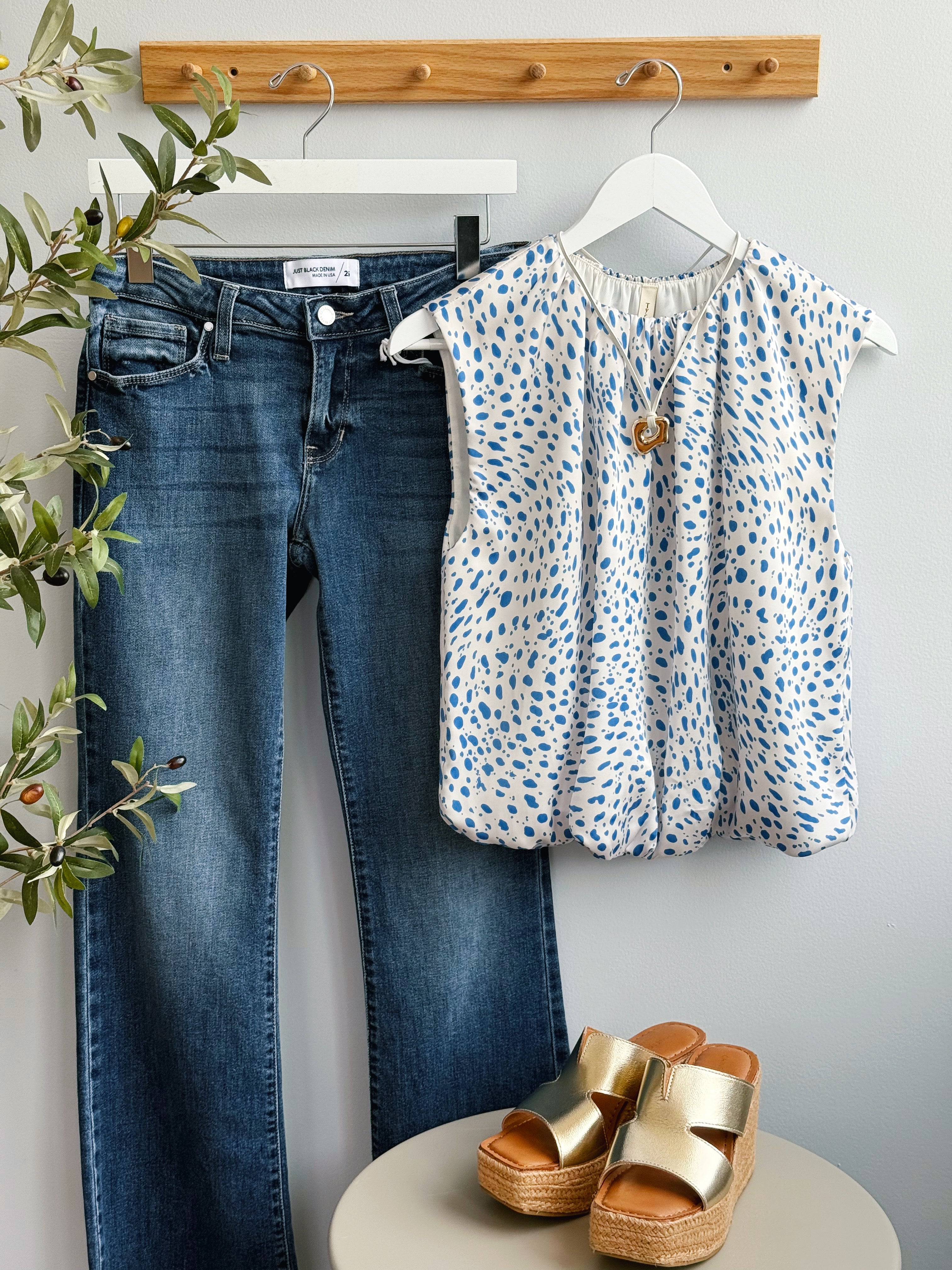 Portia Tank - BLUE - willows clothing BLOUSE