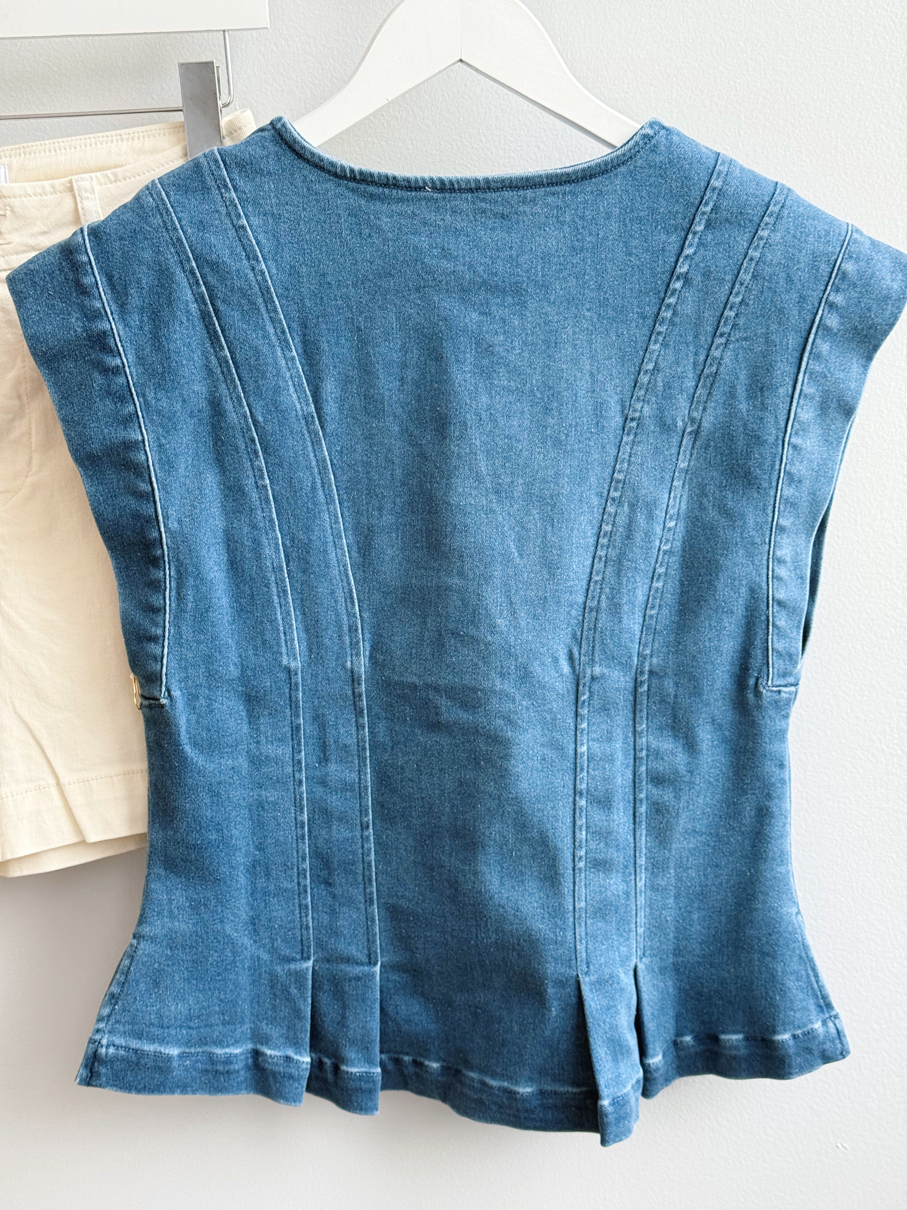 Preston Top - MEDIUM DENIM - willows clothing BLOUSE