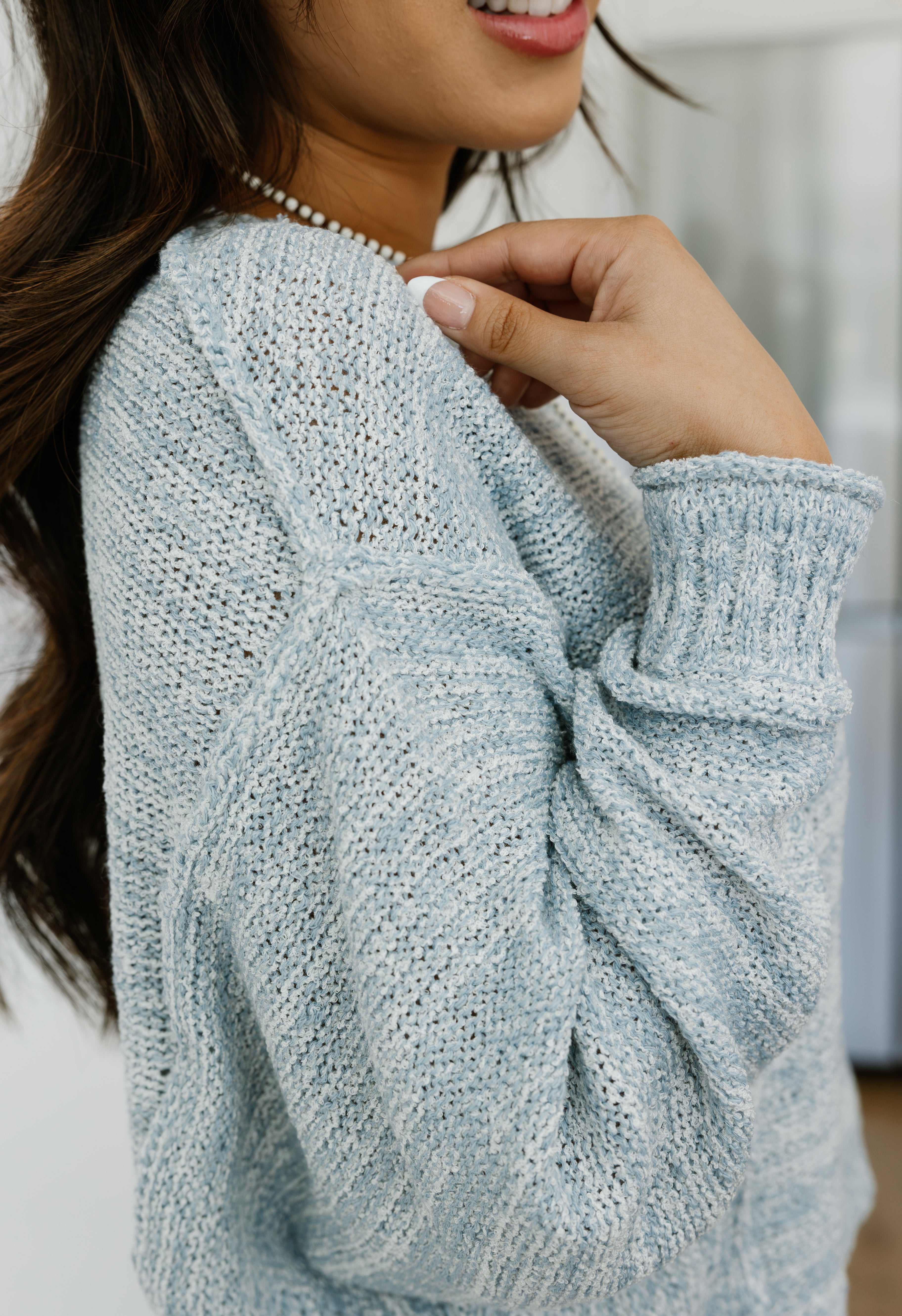 Pretty Skies Sweater - CHAMBRAY - willows clothing SWEATER