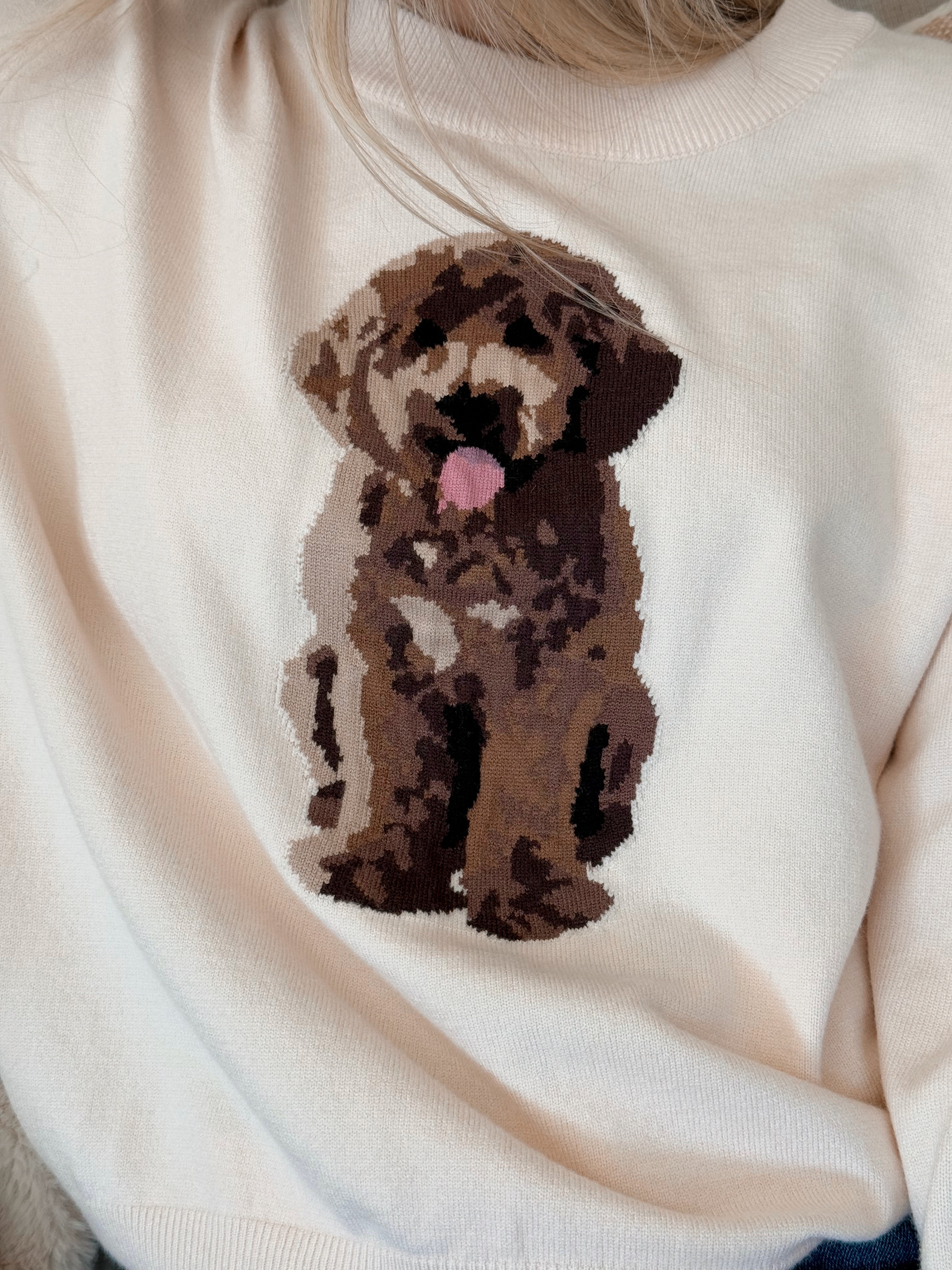 Puppy Sweater - CREAM - willows clothing SWEATER