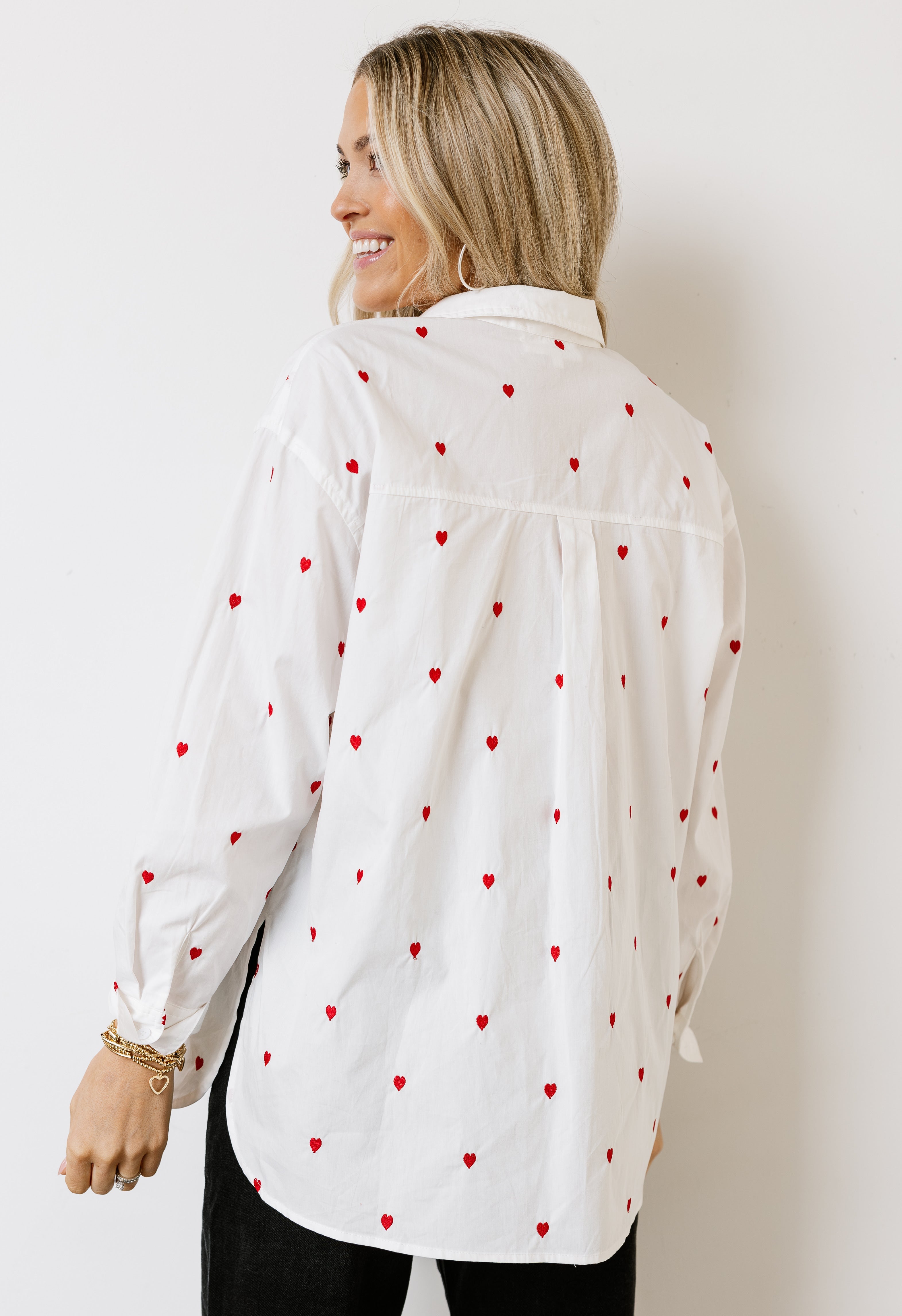 Queen Of Hearts Blouse - RED - willows clothing BLOUSE