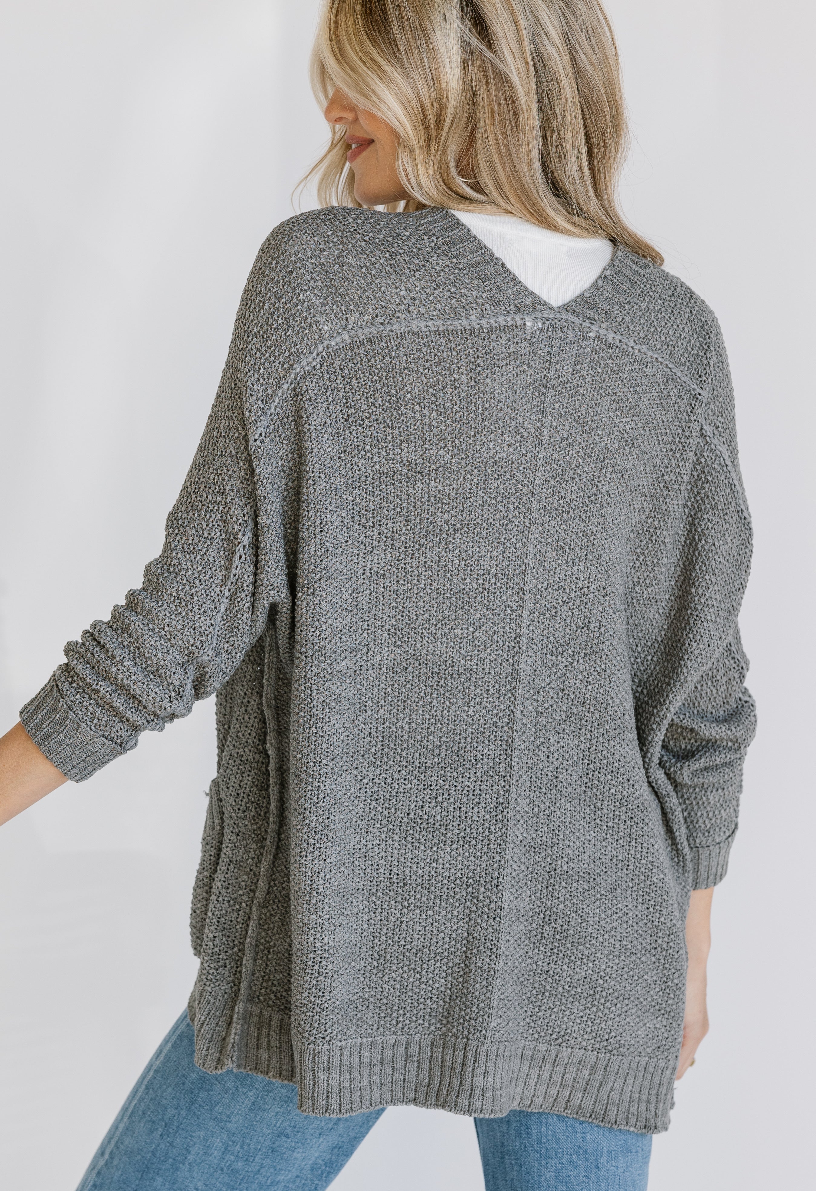 Rain Or Shine Cardigan - HEATHER GREY - willows clothing Cardigan