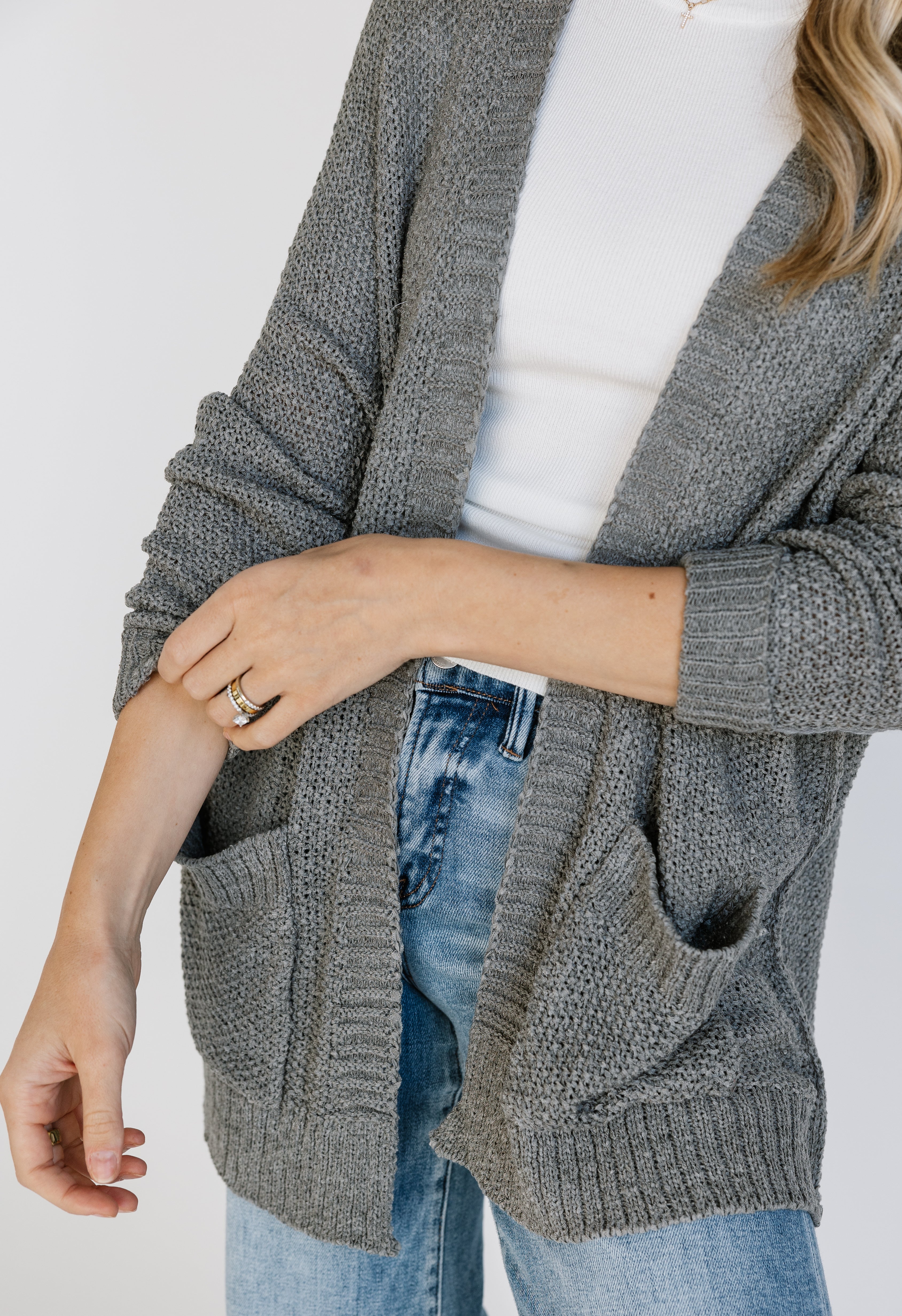 Rain Or Shine Cardigan - HEATHER GREY - willows clothing Cardigan