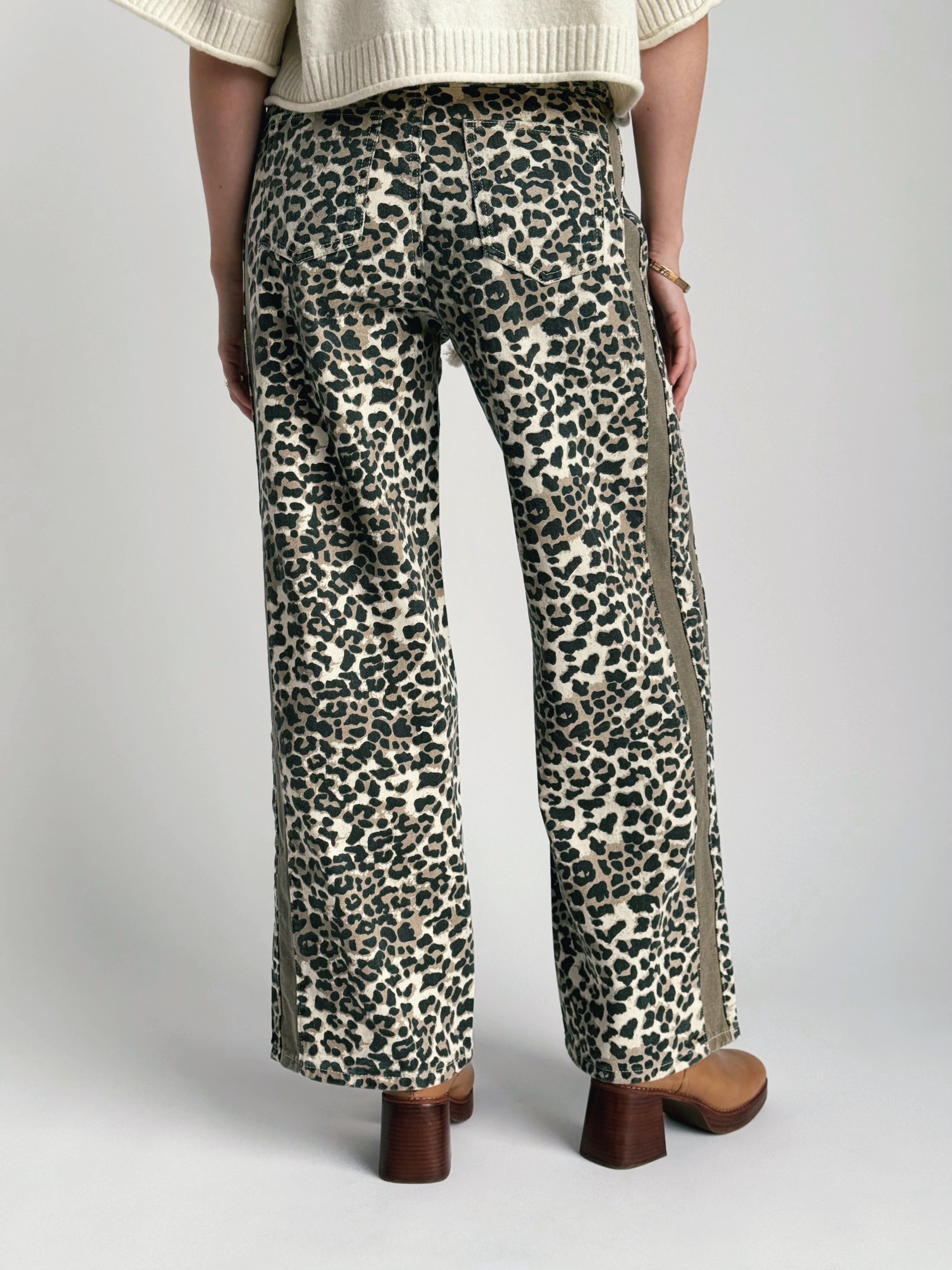 Ravenna Leopard Jean - LEOPARD - willows clothing Straight Leg