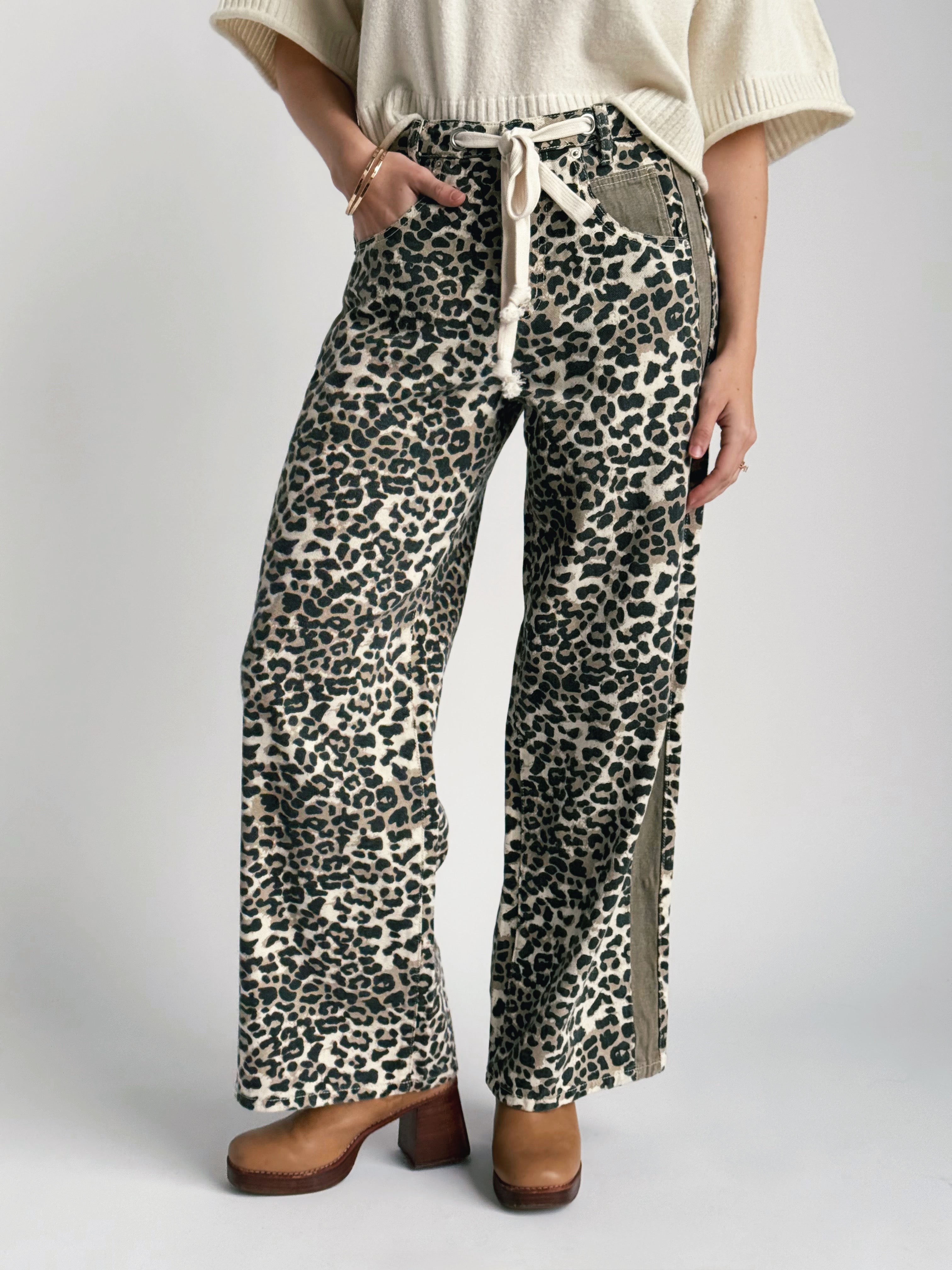 Ravenna Leopard Jean - LEOPARD - willows clothing Straight Leg