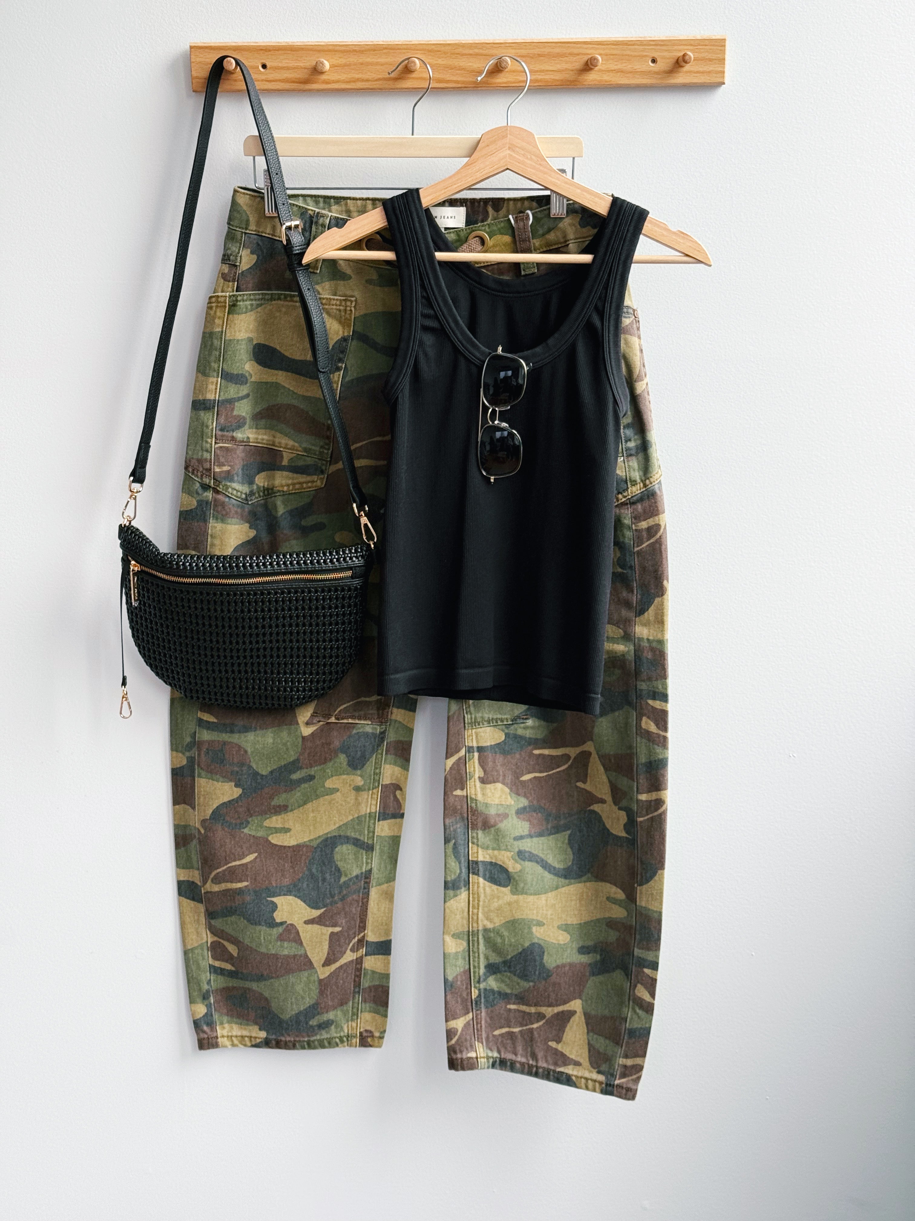 Reversible Ribbed Tank - BLACK - willows clothing TANK