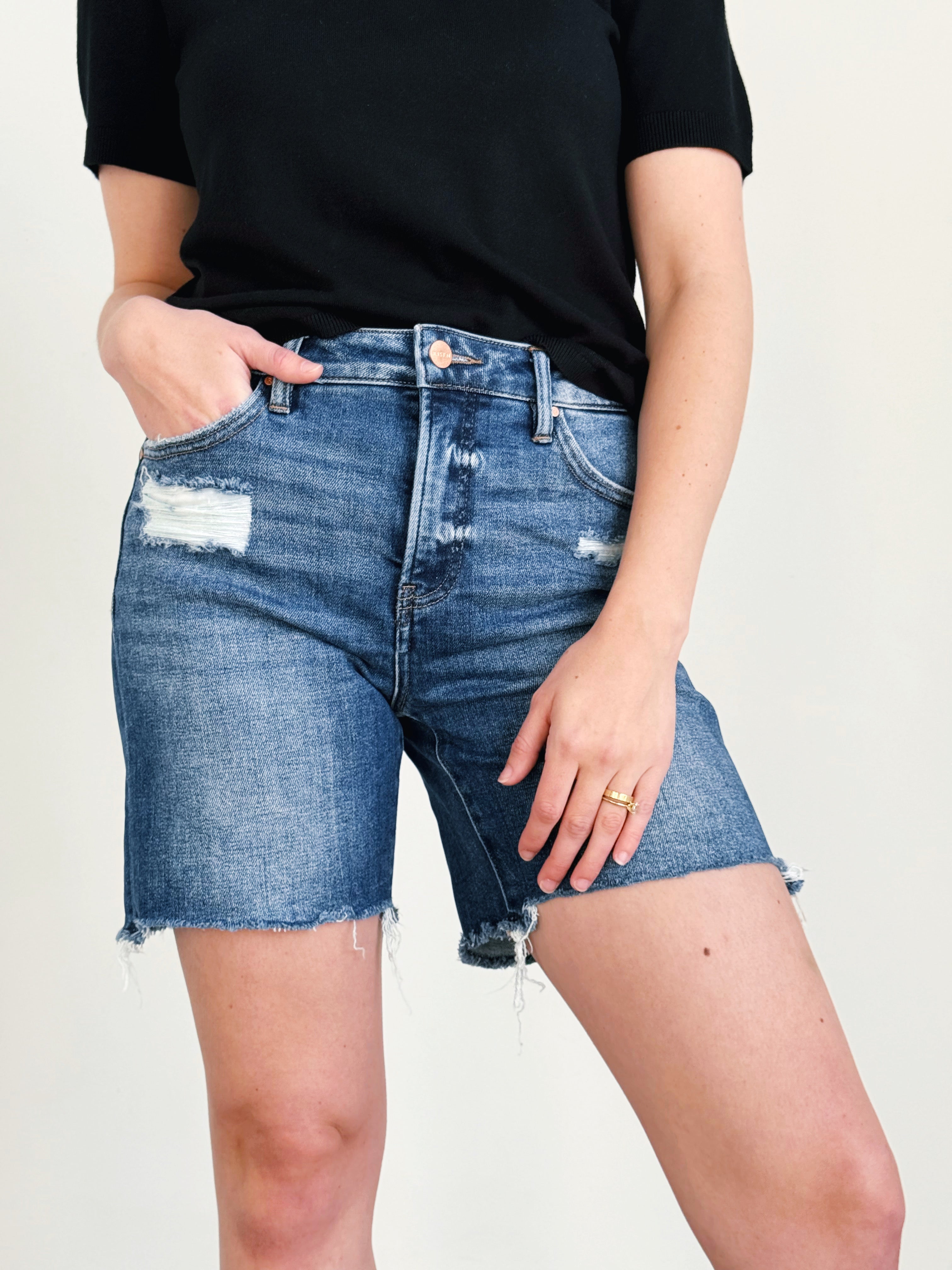 [RISEN] Bree Denim Shorts - MEDIUM - willows clothing SHORTS