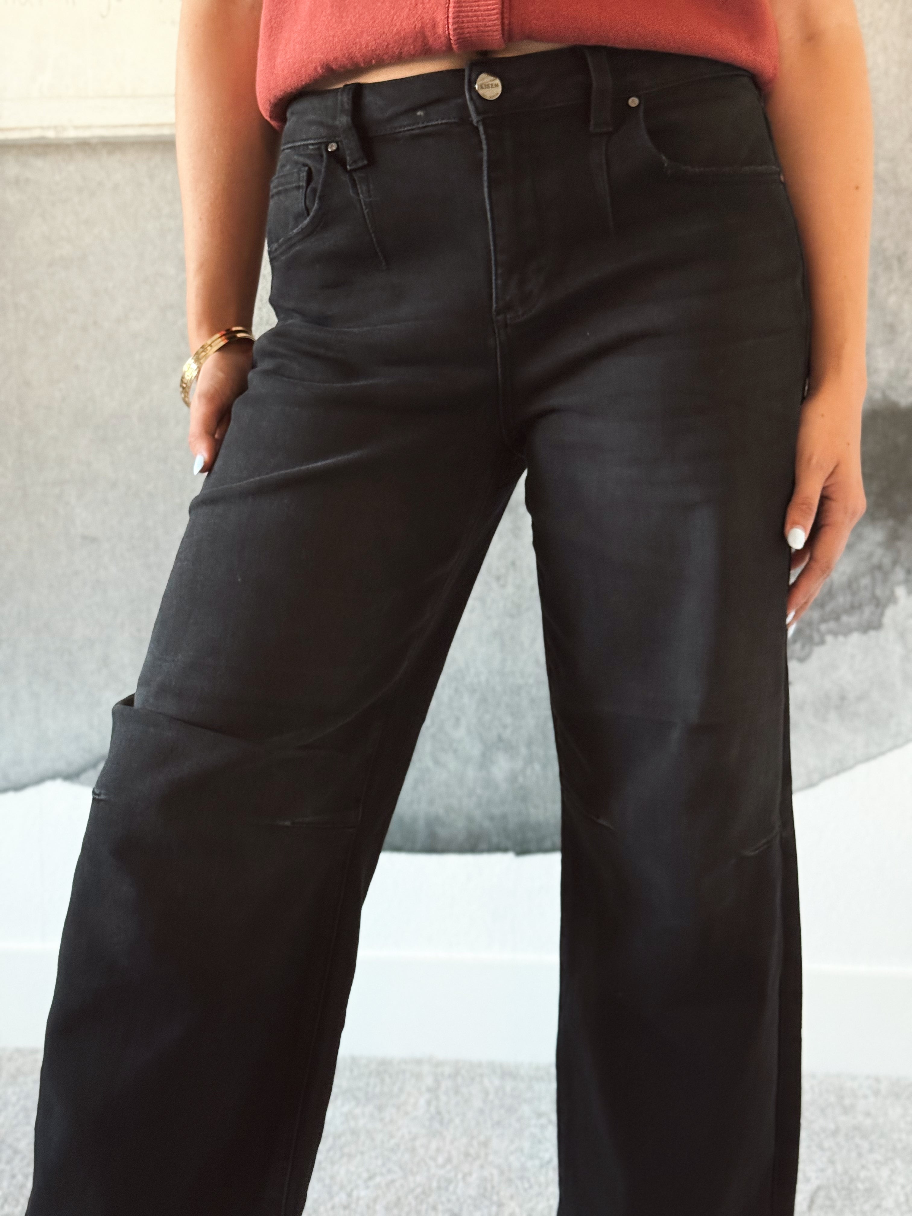 [RISEN] Britton Jean - BLACK - willows clothing BARREL JEAN