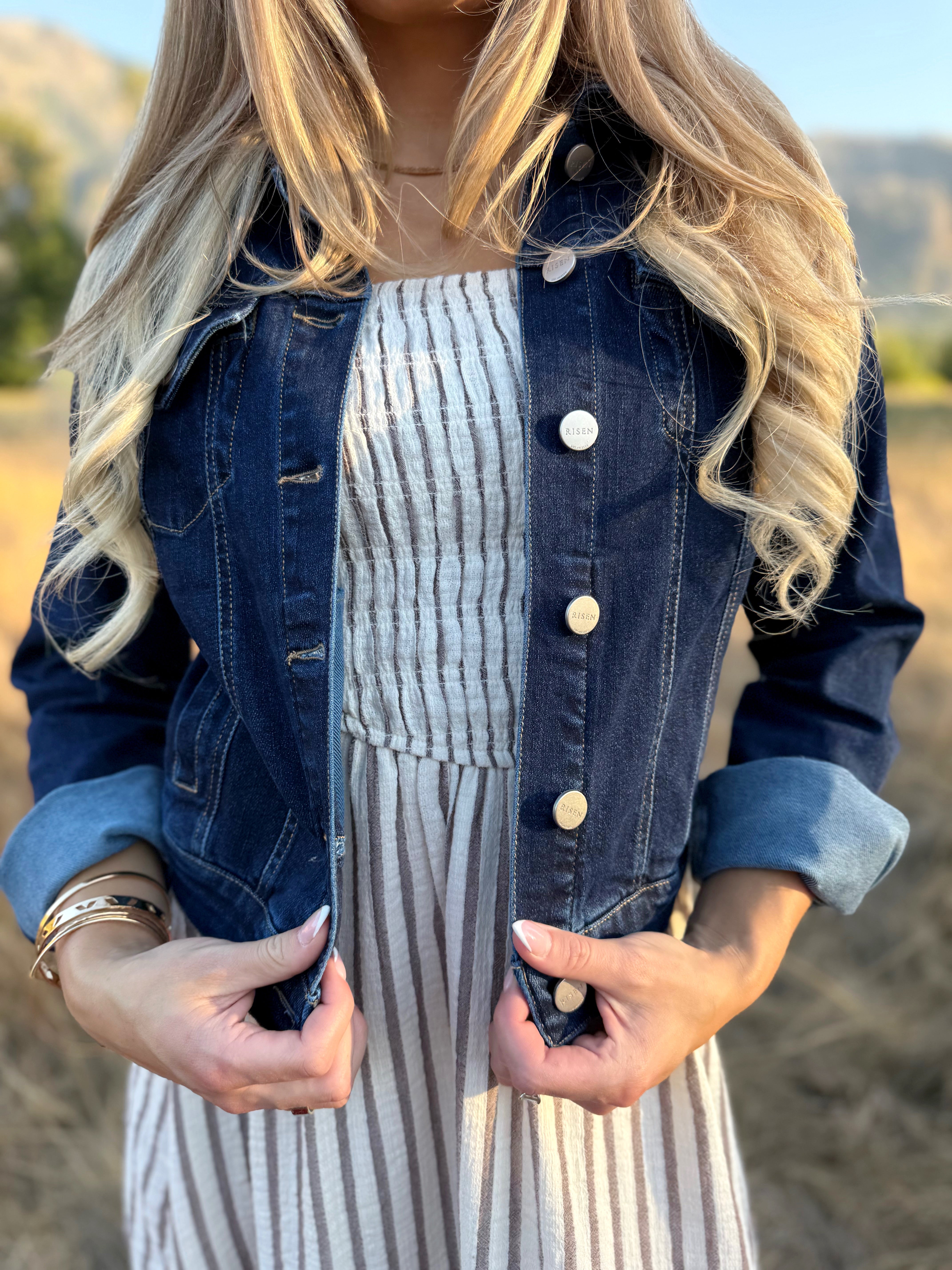[RISEN] Chilton Denim Jacket - DARK - willows clothing DENIM JACKET