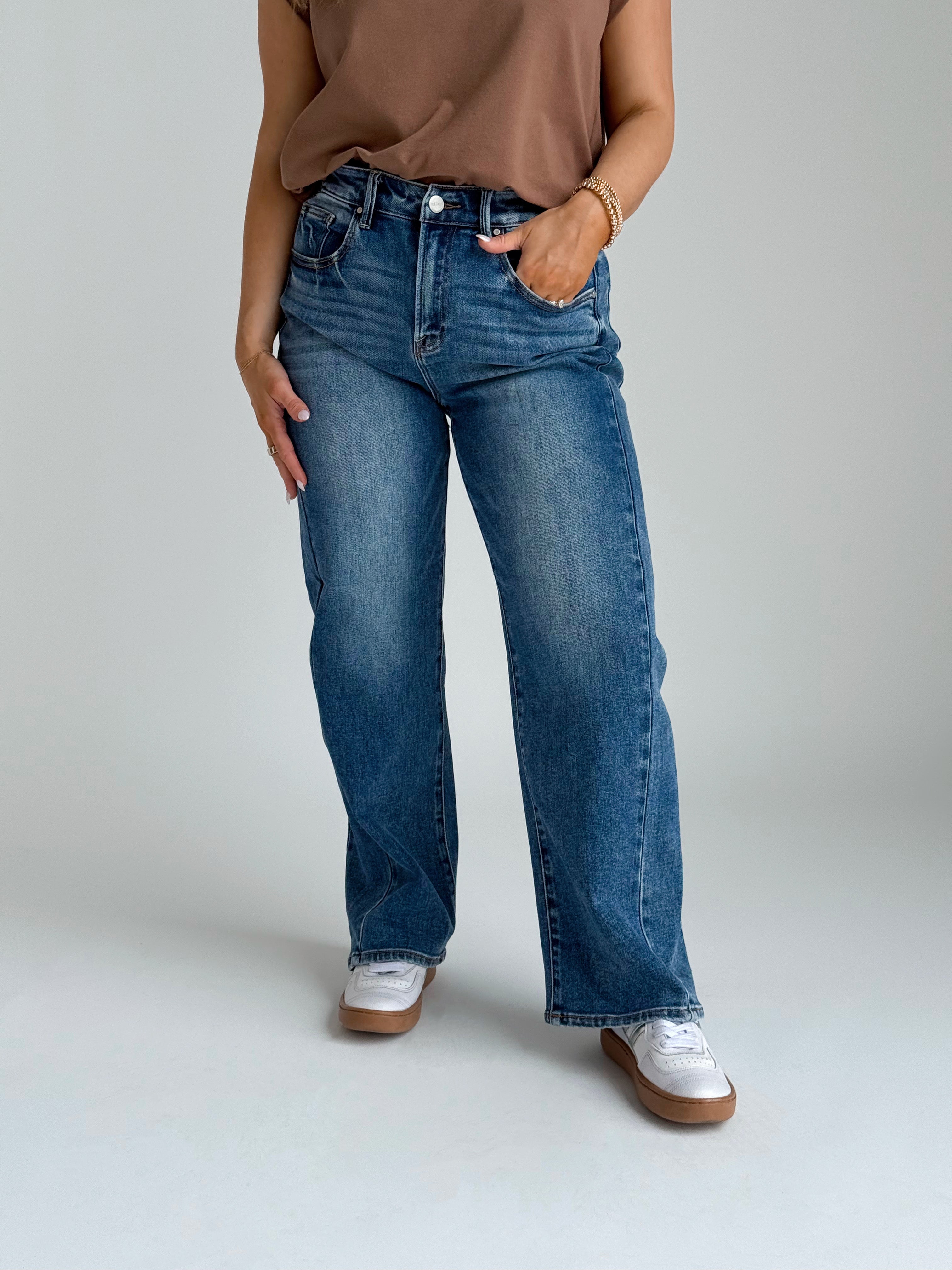[RISEN] Darby Jean - DARK - willows clothing BARREL JEAN