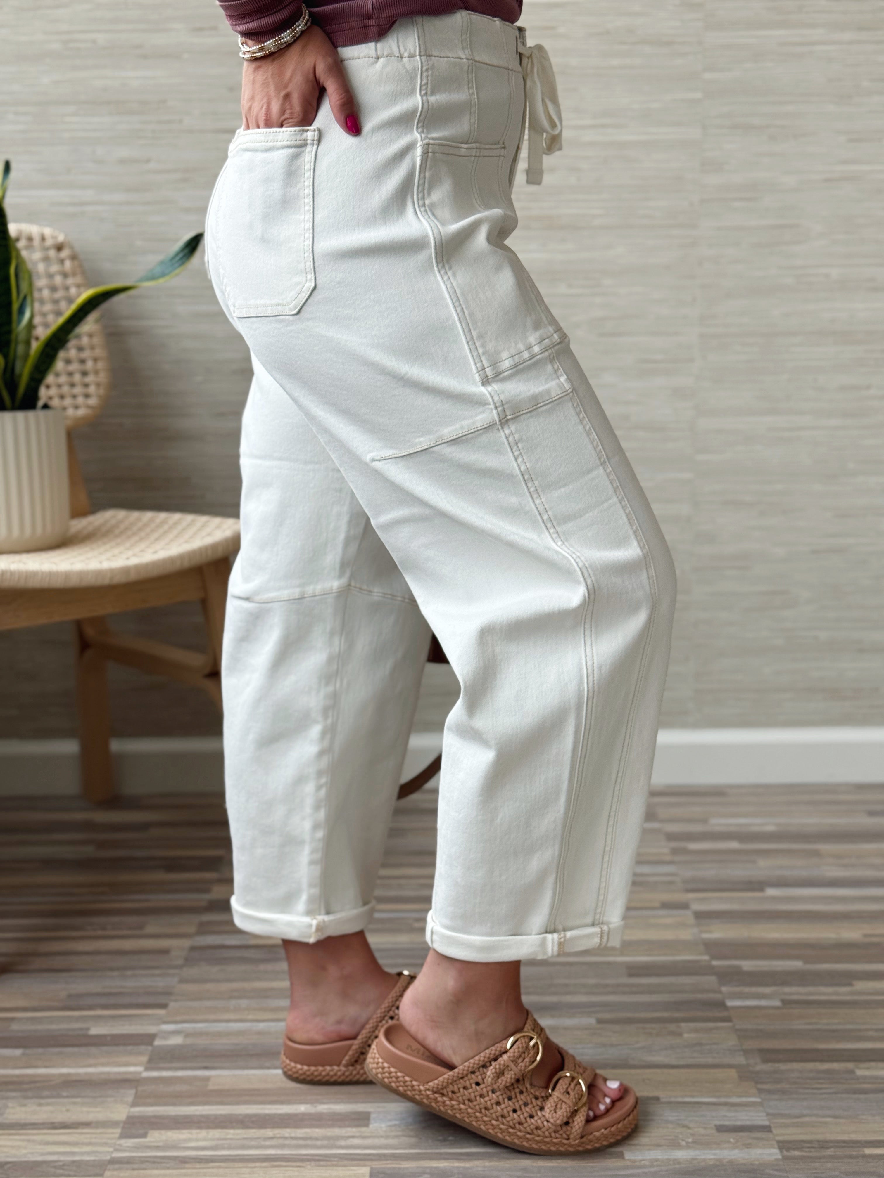 [RISEN] Gress Barrel Cargo Pant - CREAM - willows clothing BARREL JEAN
