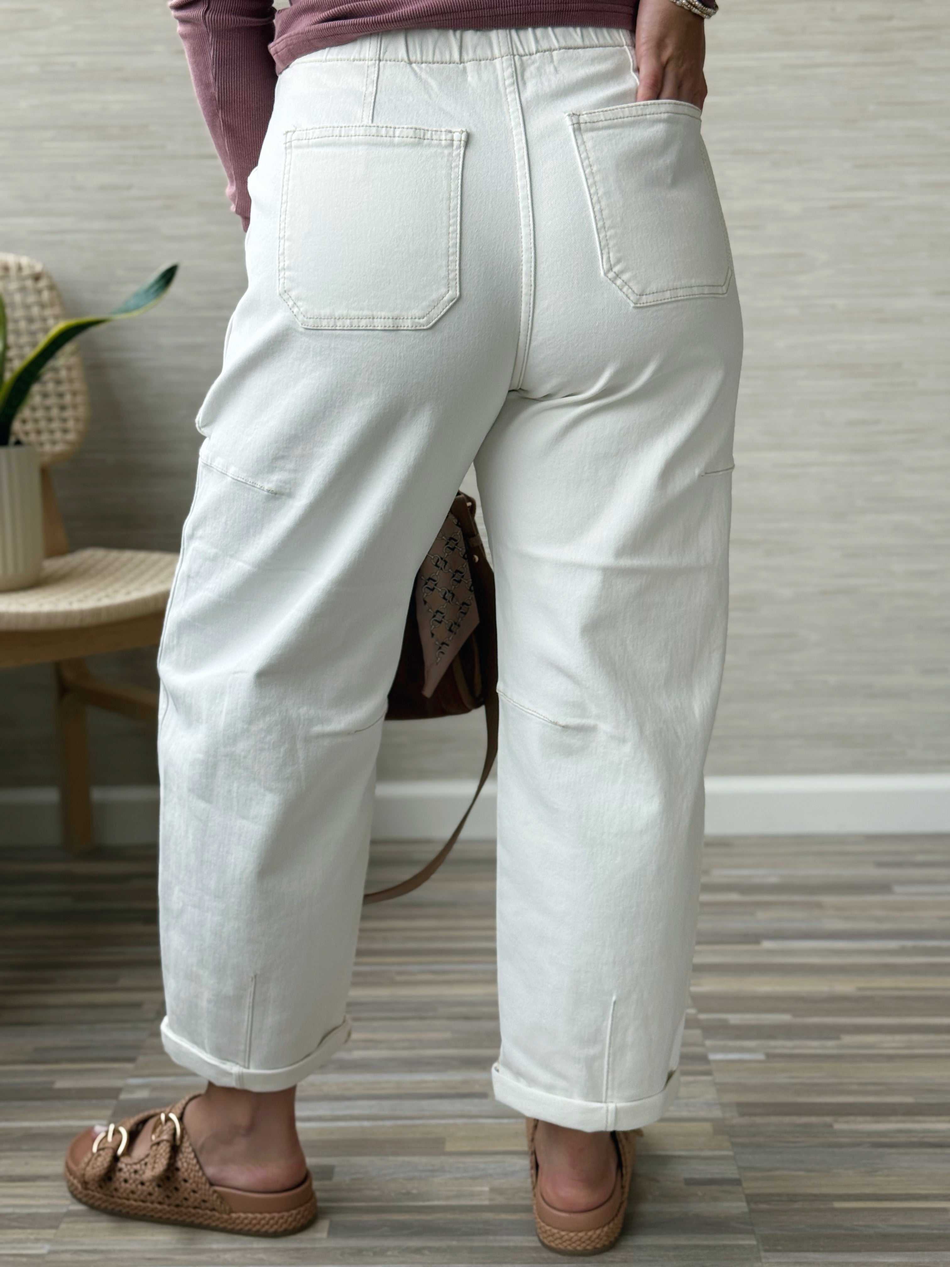 [RISEN] Gress Barrel Cargo Pant - CREAM - willows clothing BARREL JEAN