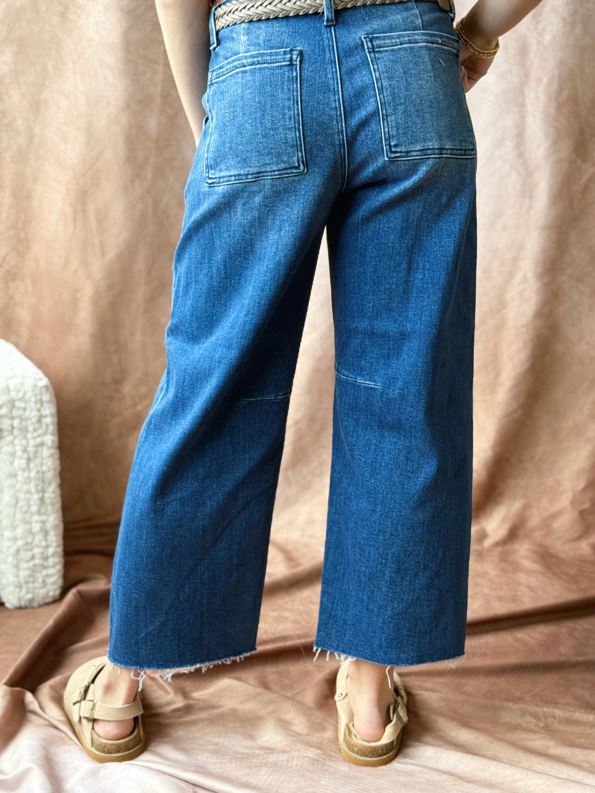 [RISEN] Kenley Barrel Jean - DARK - willows clothing BARREL JEAN