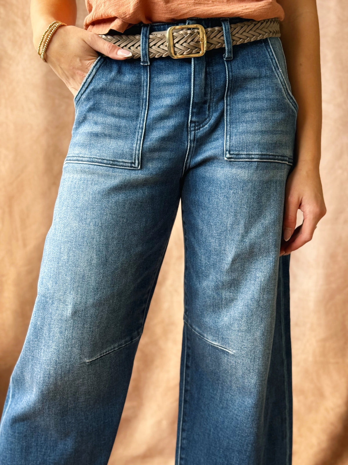 [RISEN] Kenley Barrel Jean - DARK - willows clothing BARREL JEAN