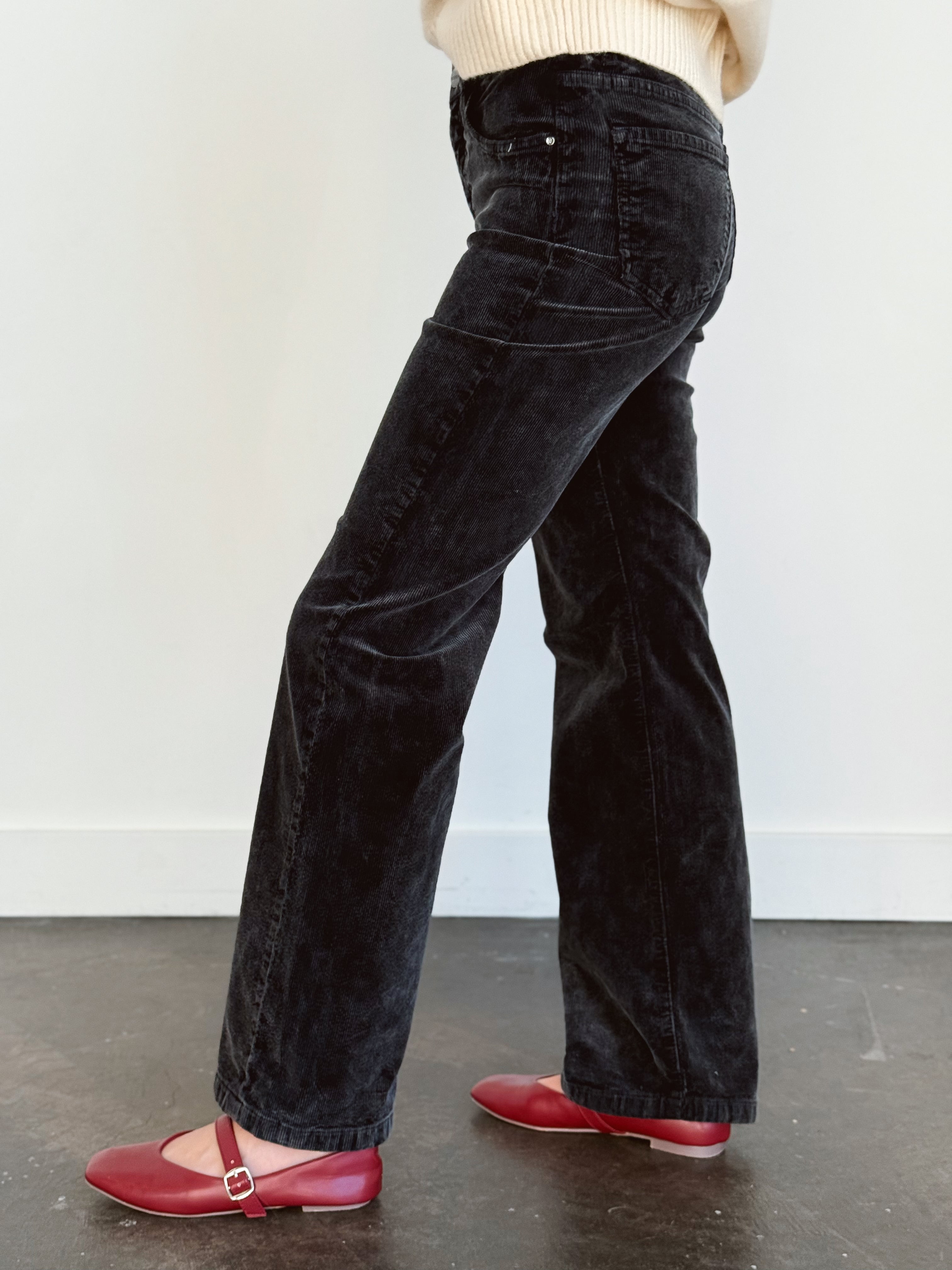 [RISEN] Megan Corduroy Jean - MIDNIGHT - willows clothing Straight Leg