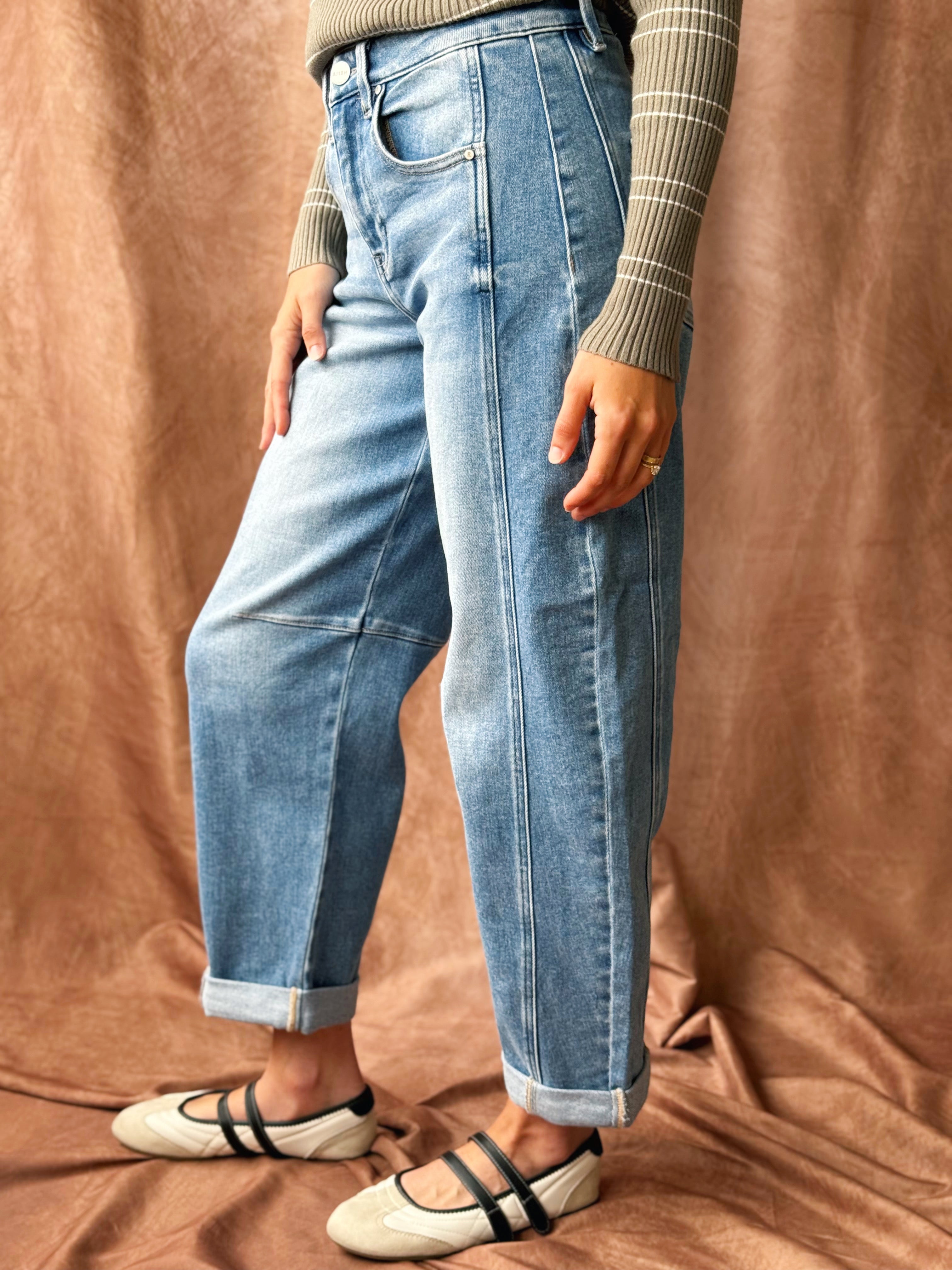 [RISEN] Ralphie Barrel Jeans - MEDIUM - willows clothing BARREL JEAN