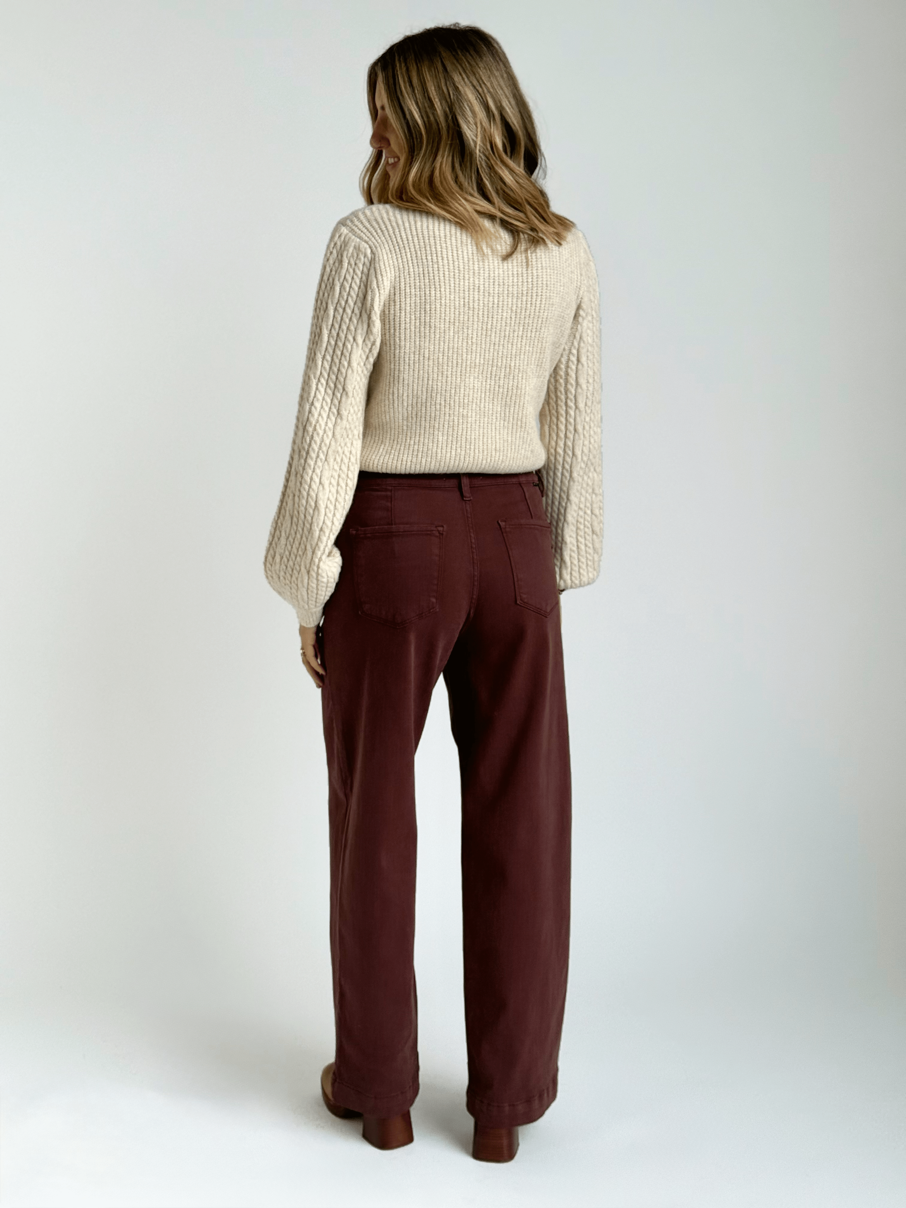 [RISEN] Santana Jean - CHOCO BROWN - willows clothing WIDE LEG