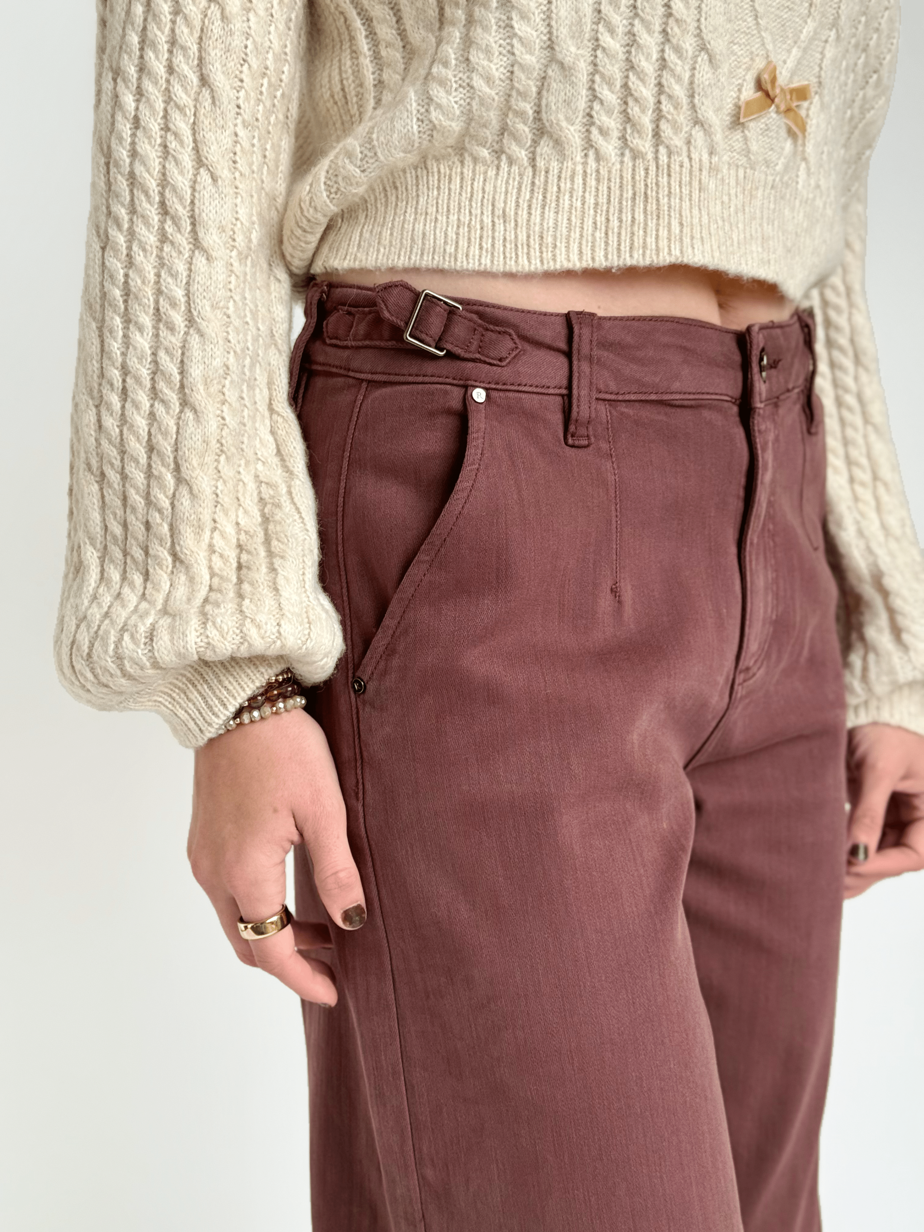 [RISEN] Santana Jean - CHOCO BROWN - willows clothing WIDE LEG