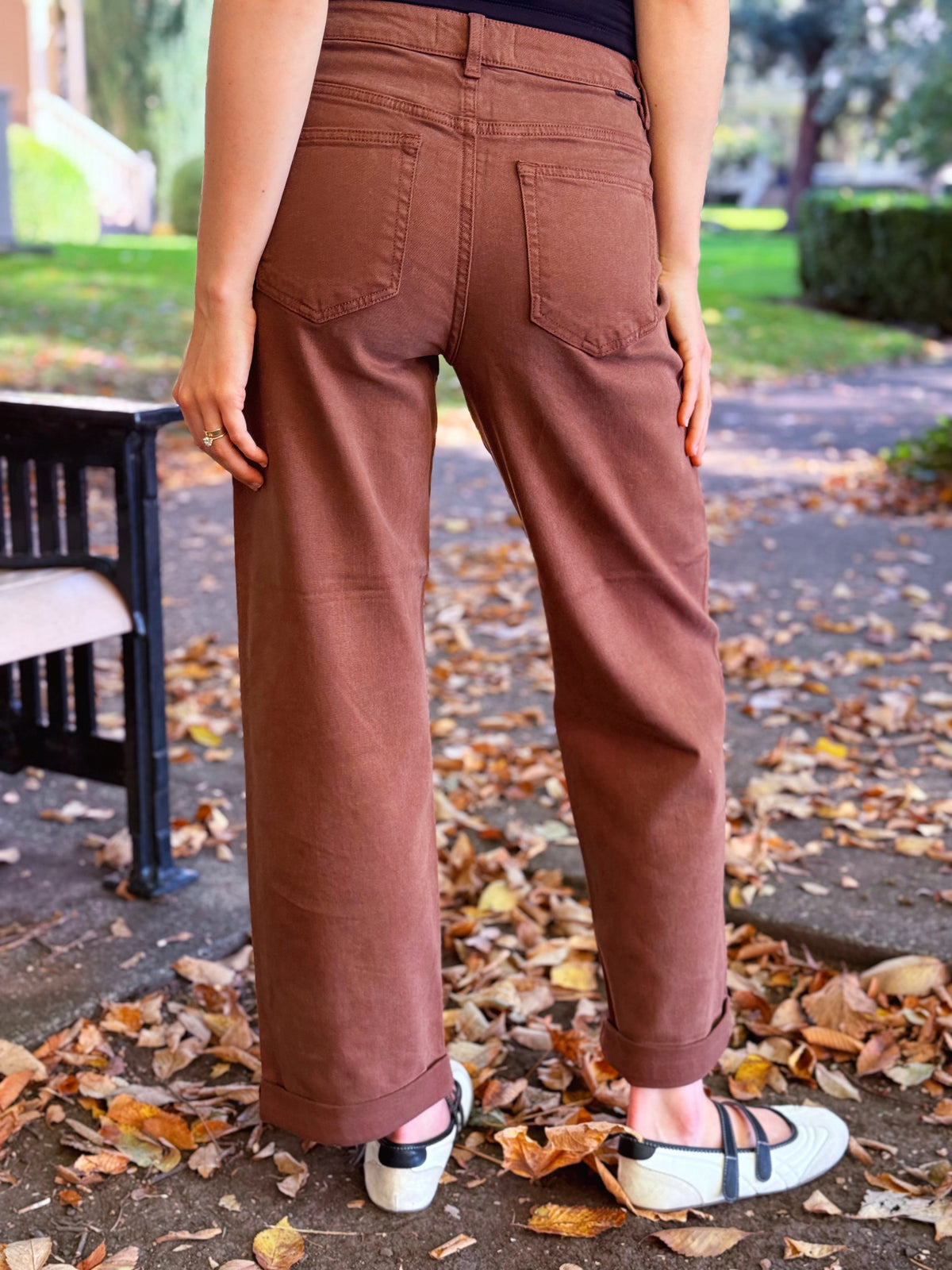 [RISEN] Teagan Wide Leg Jean - COCOA - willows clothing CROP WIDE LEG