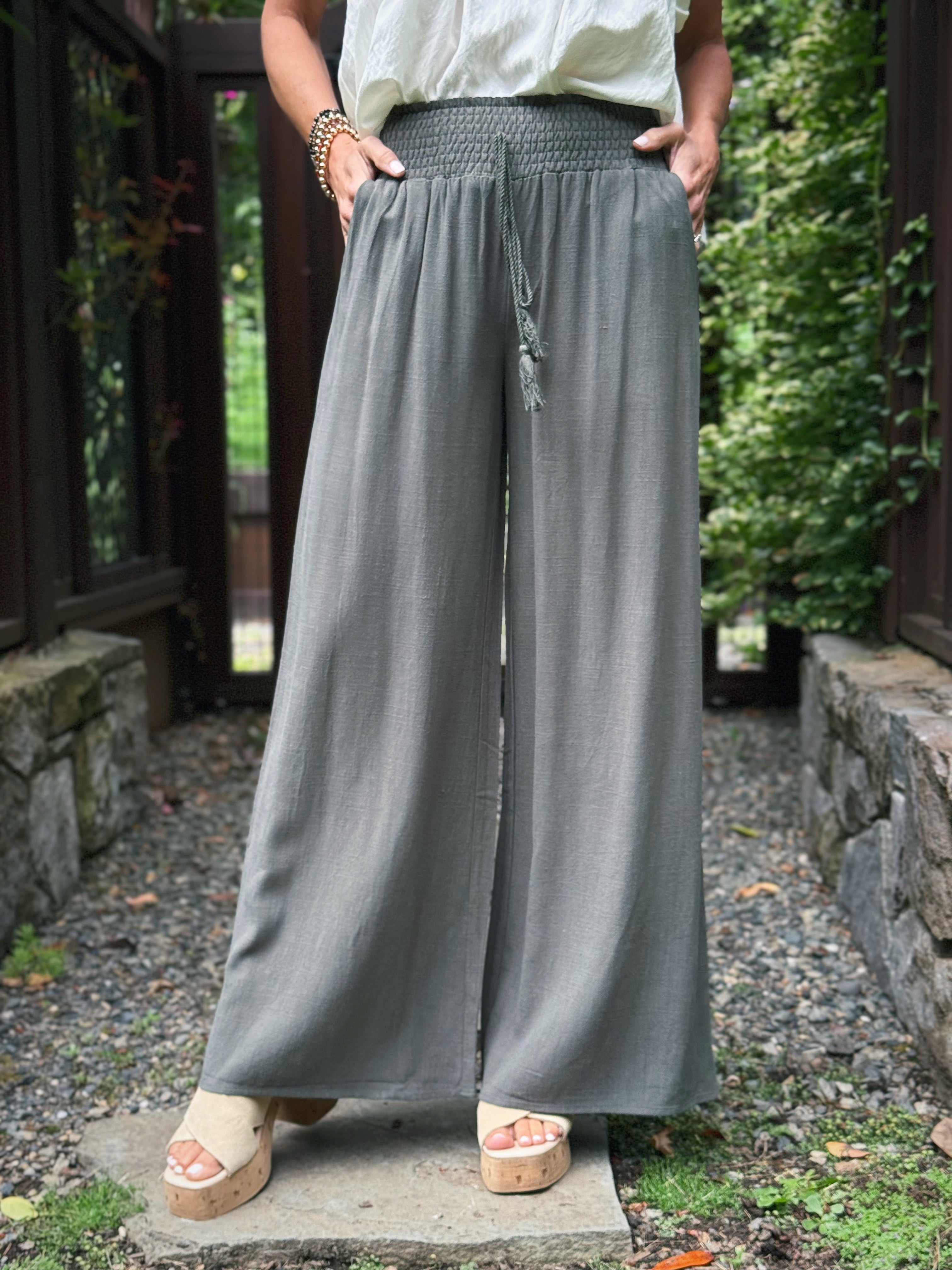 Rita Pants - DEEP MOSSY - willows clothing PANTS