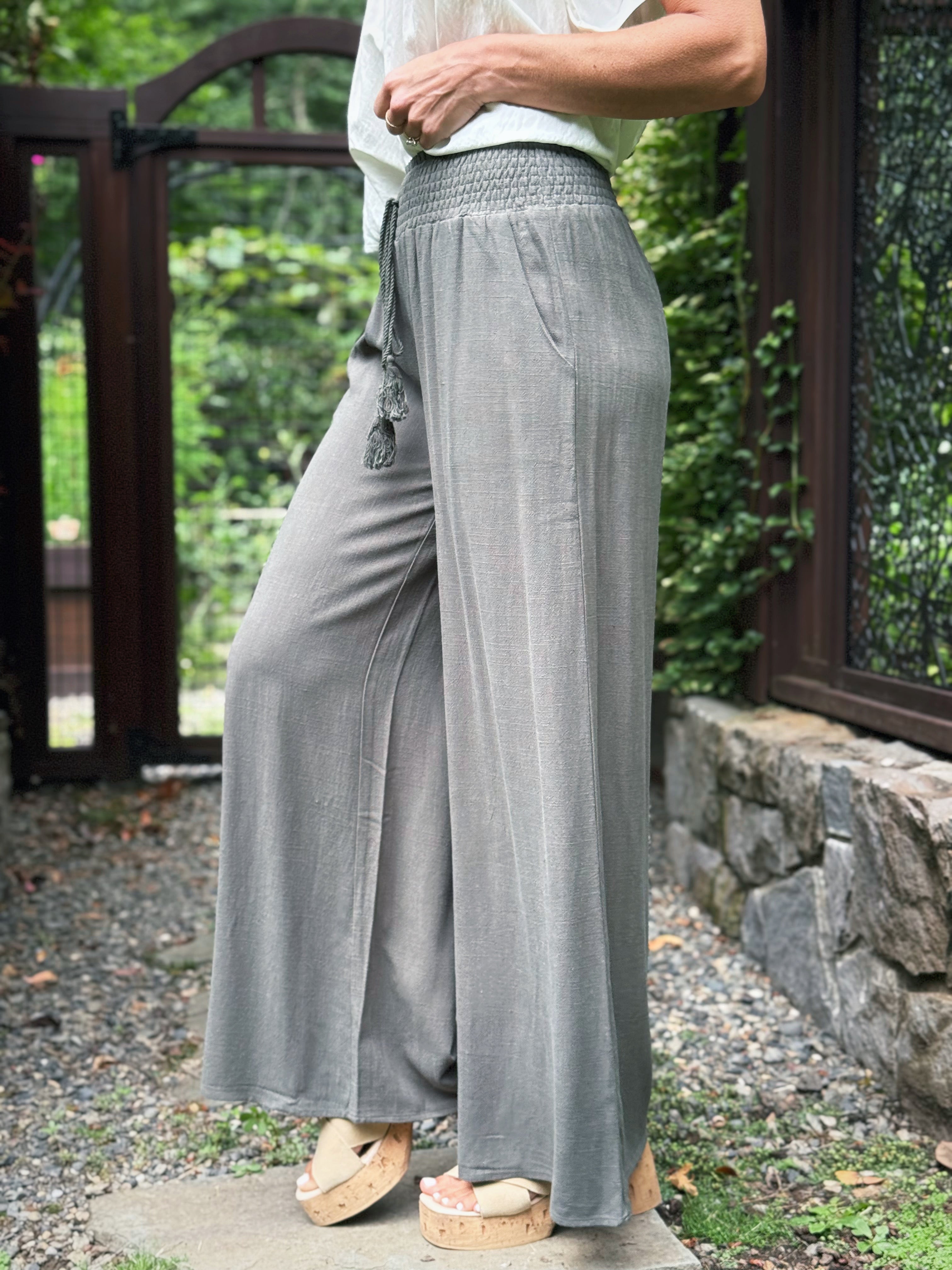 Rita Pants - DEEP MOSSY - willows clothing PANTS