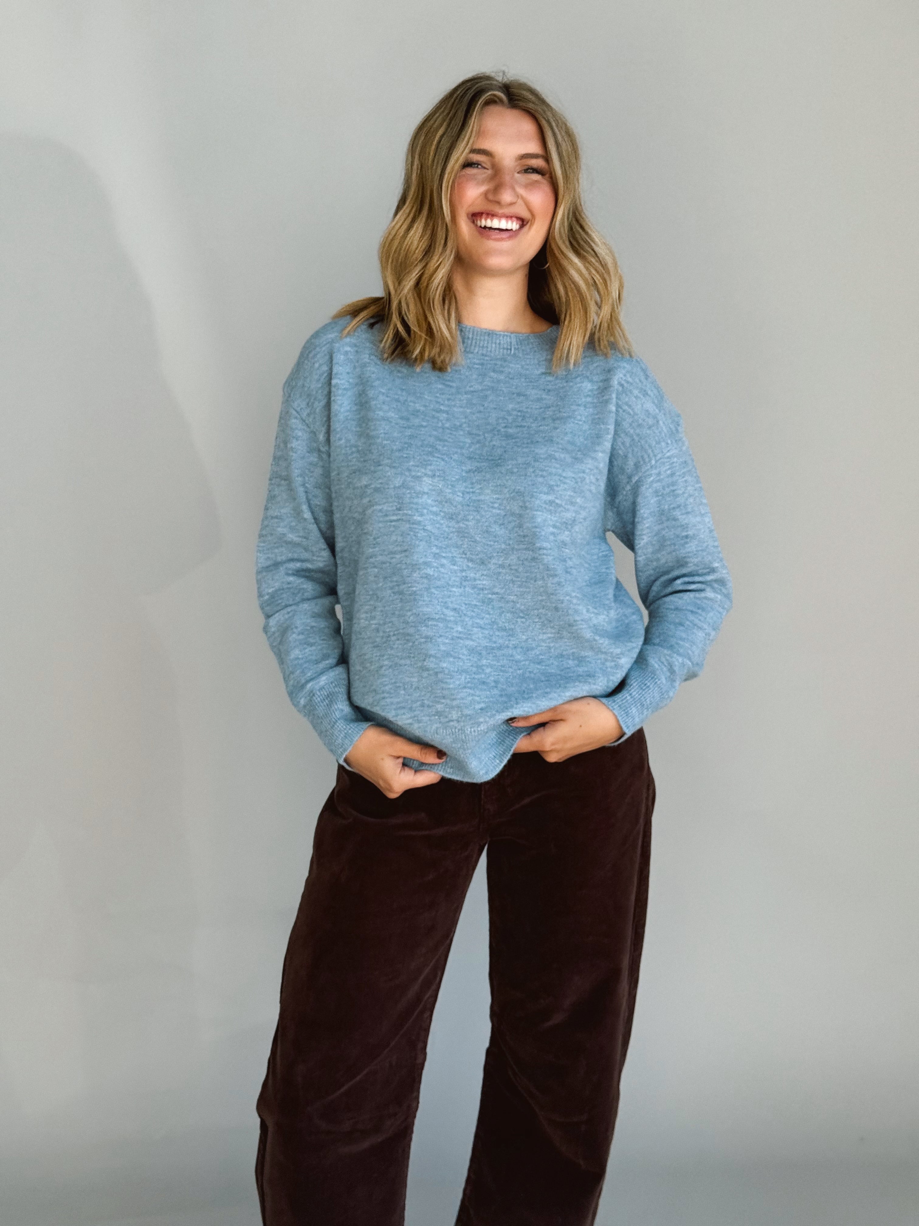 Rory Sweater - AUTUMN BLUE - willows clothing SWEATER
