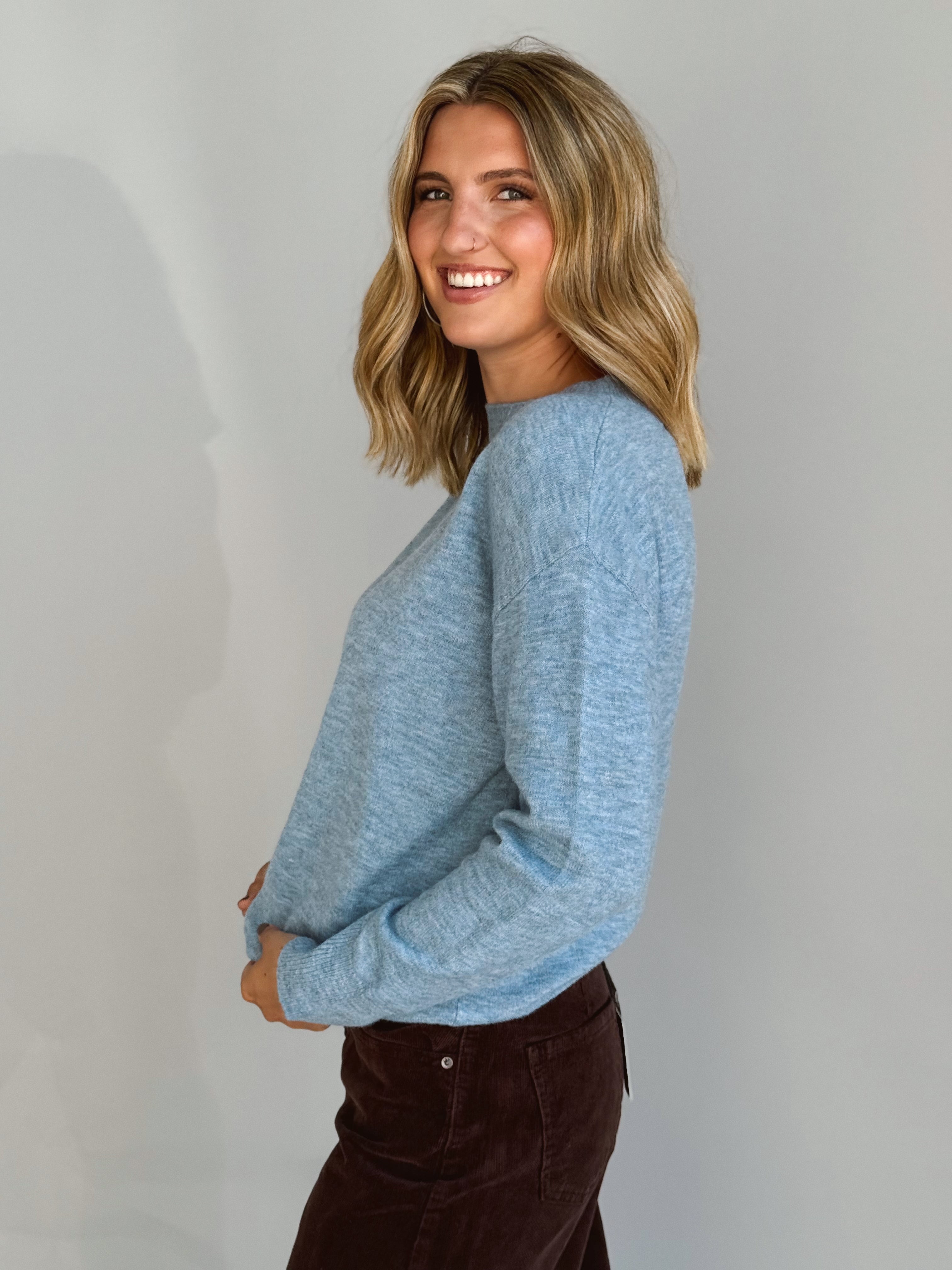 Rory Sweater - AUTUMN BLUE - willows clothing SWEATER