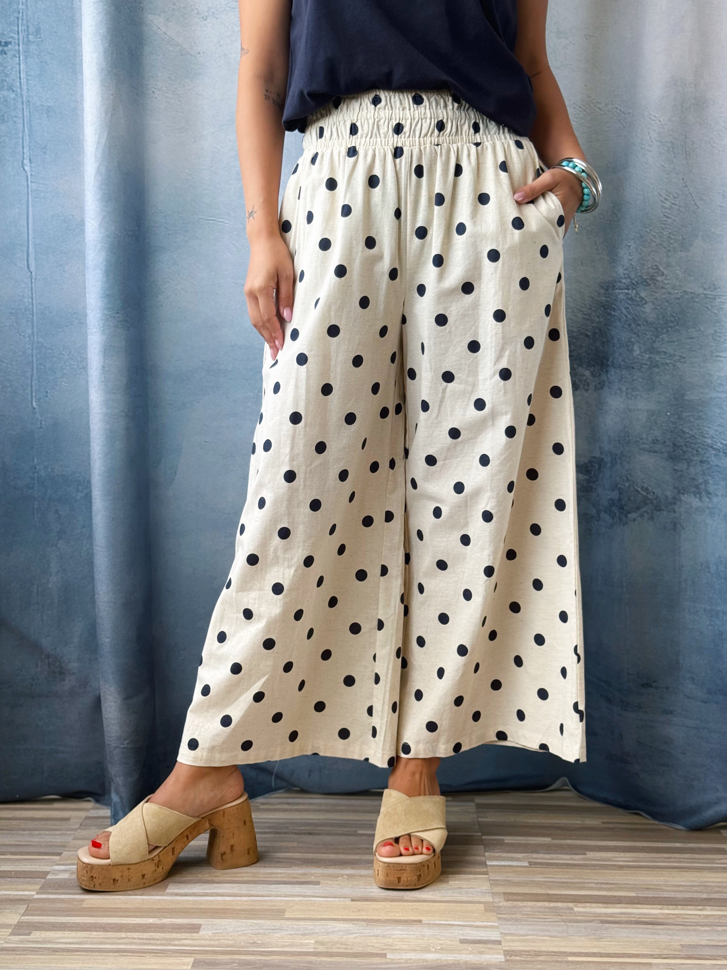 Rowen Pants - LINEN/NAVY - willows clothing PANTS
