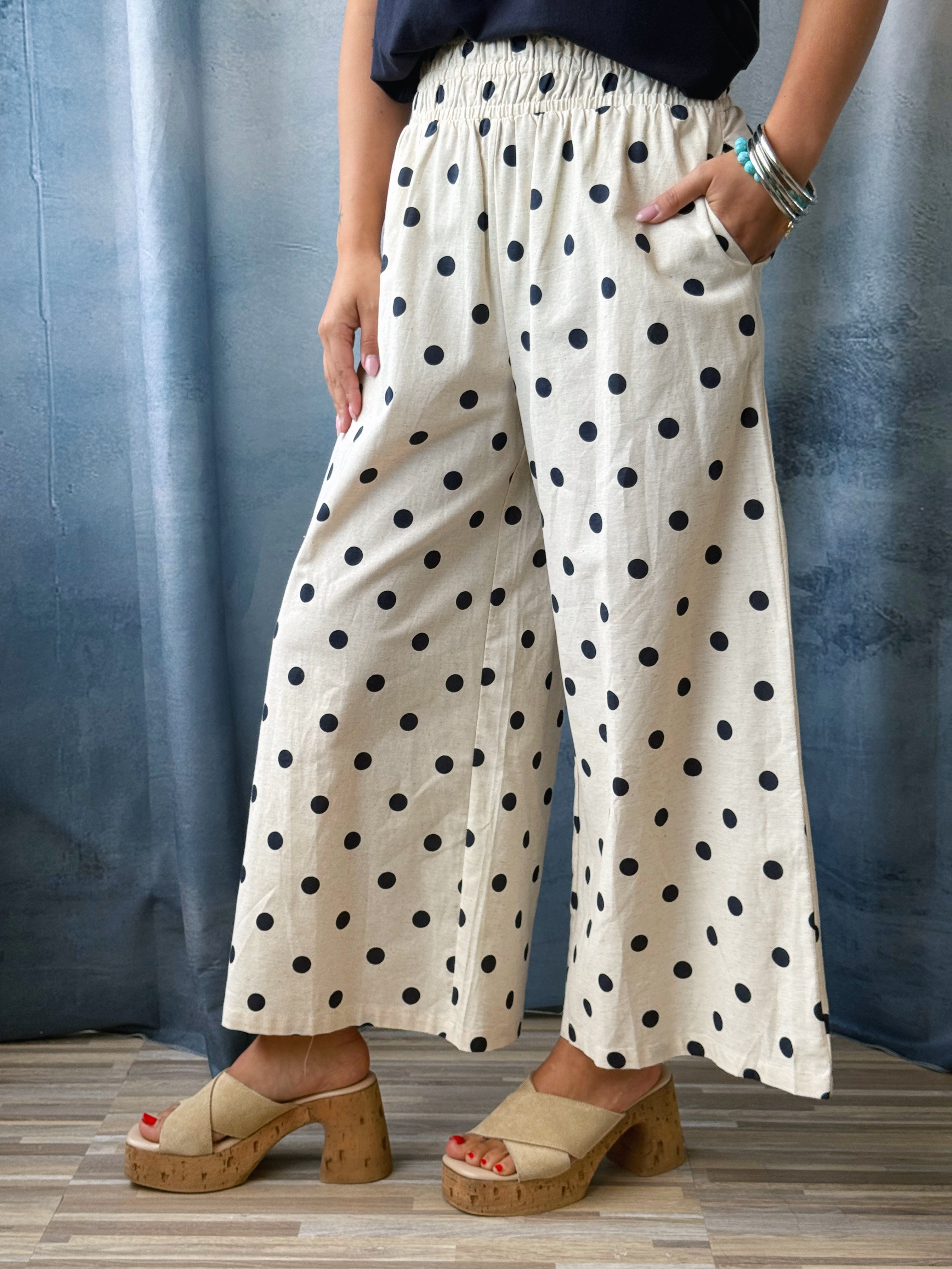 Rowen Pants - LINEN/NAVY - willows clothing PANTS