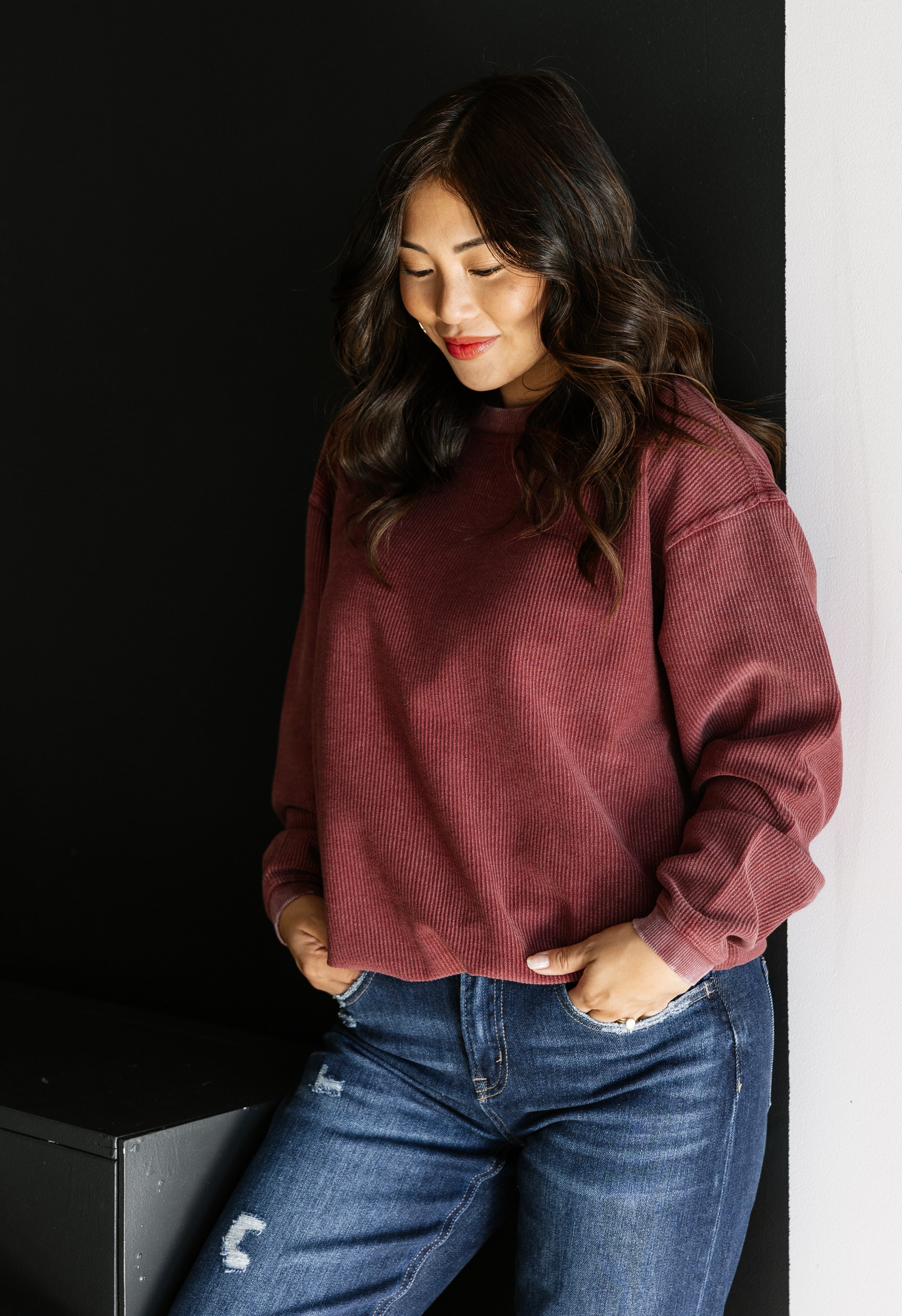 Ryder Pullover - MAROON - willows clothing L/S SHIRT