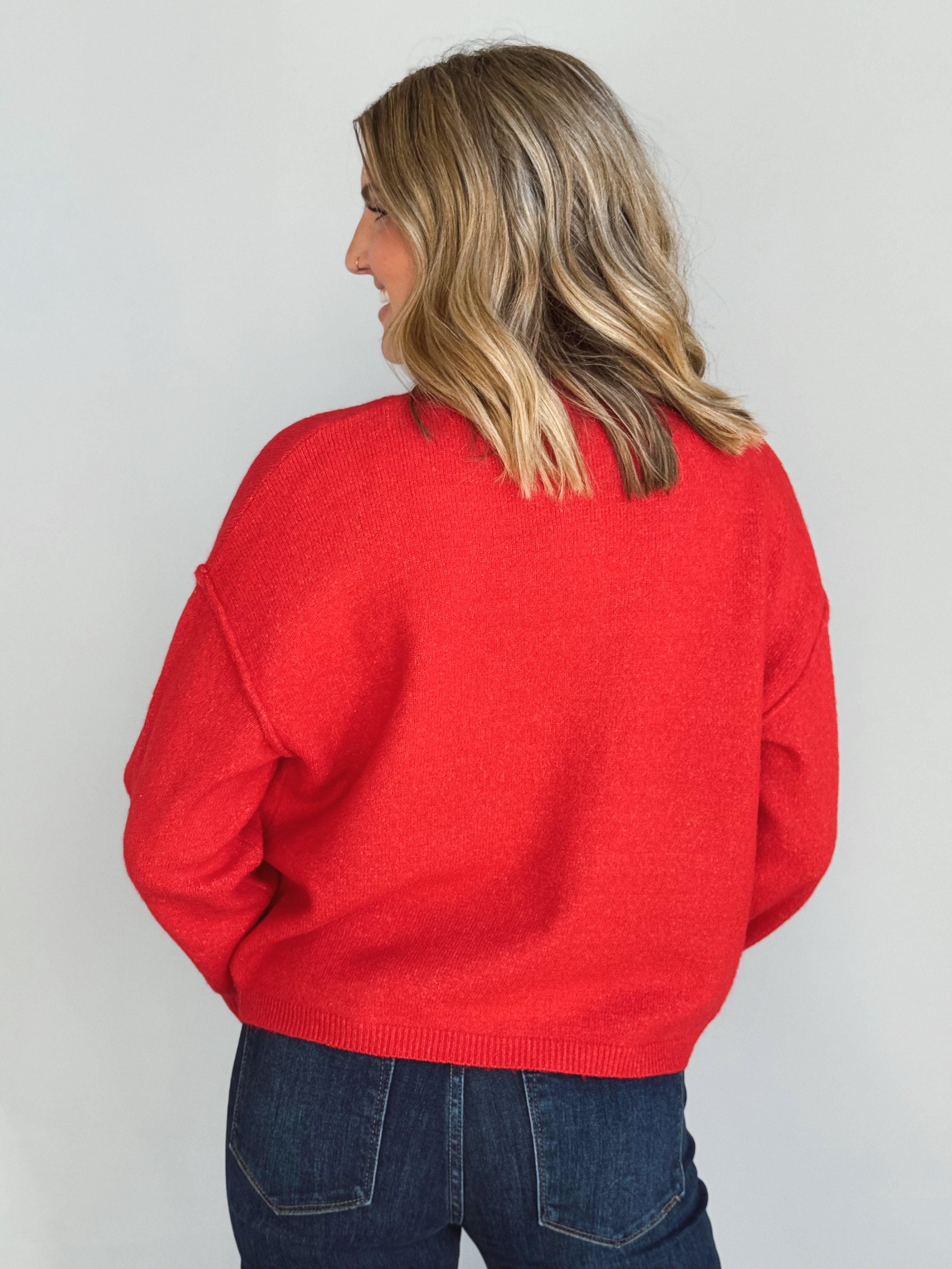 Salem Cardigan - RED - willows clothing Cardigan