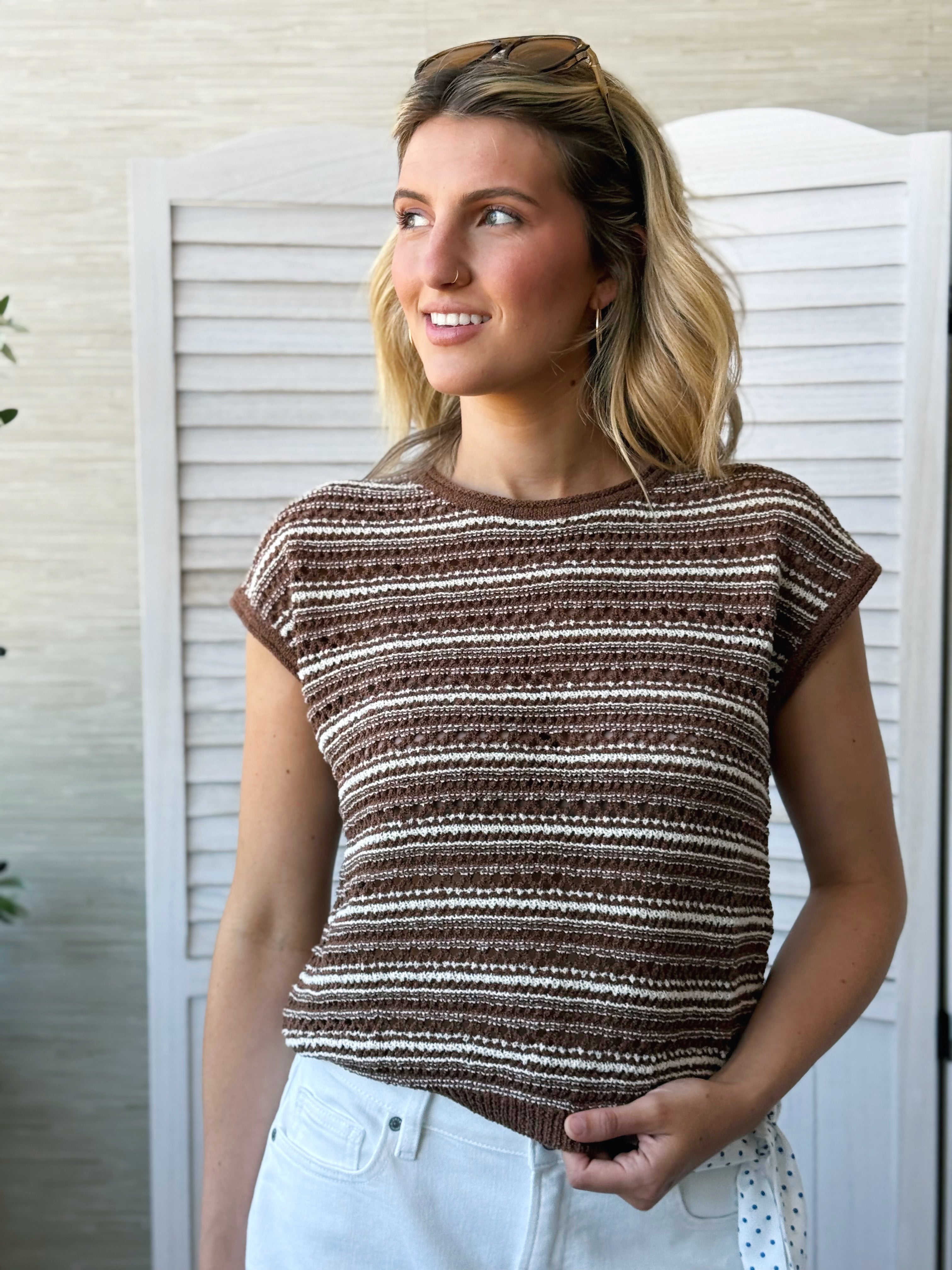 Salt Water Sweater - BROWN - willows clothing SWEATER