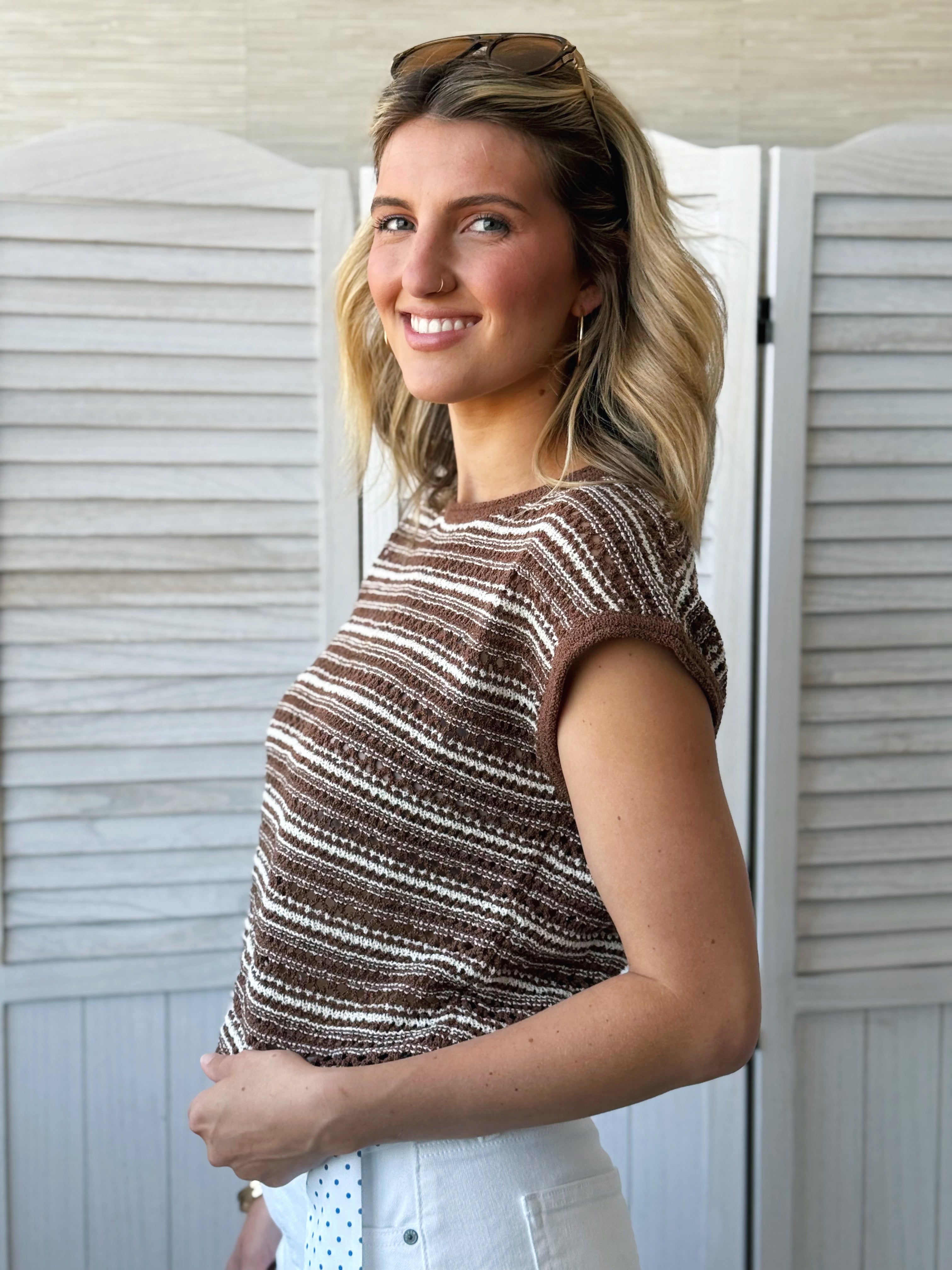 Salt Water Sweater - BROWN - willows clothing SWEATER