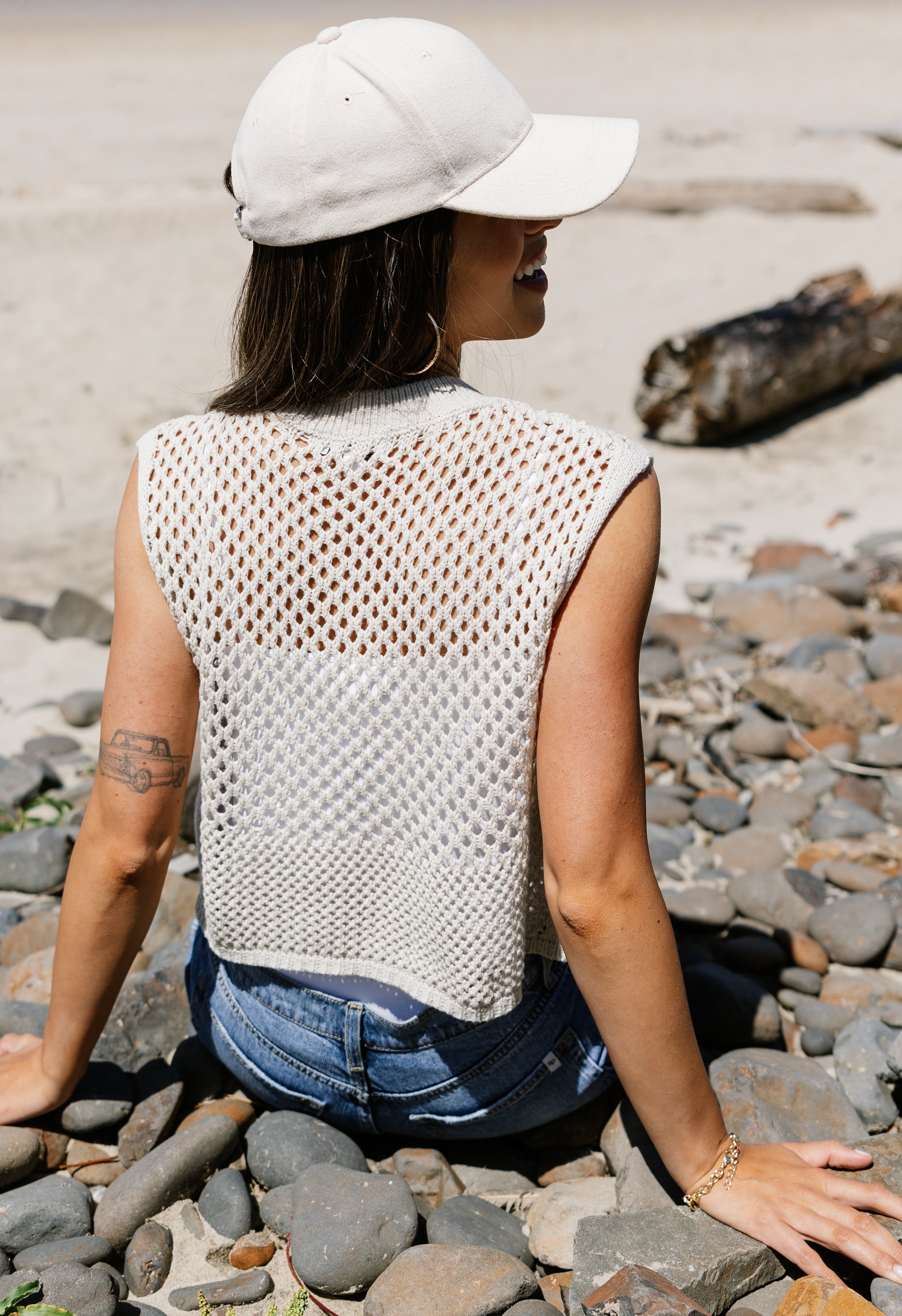 Saltwater Knit Tank - STONE - willows clothing TANK