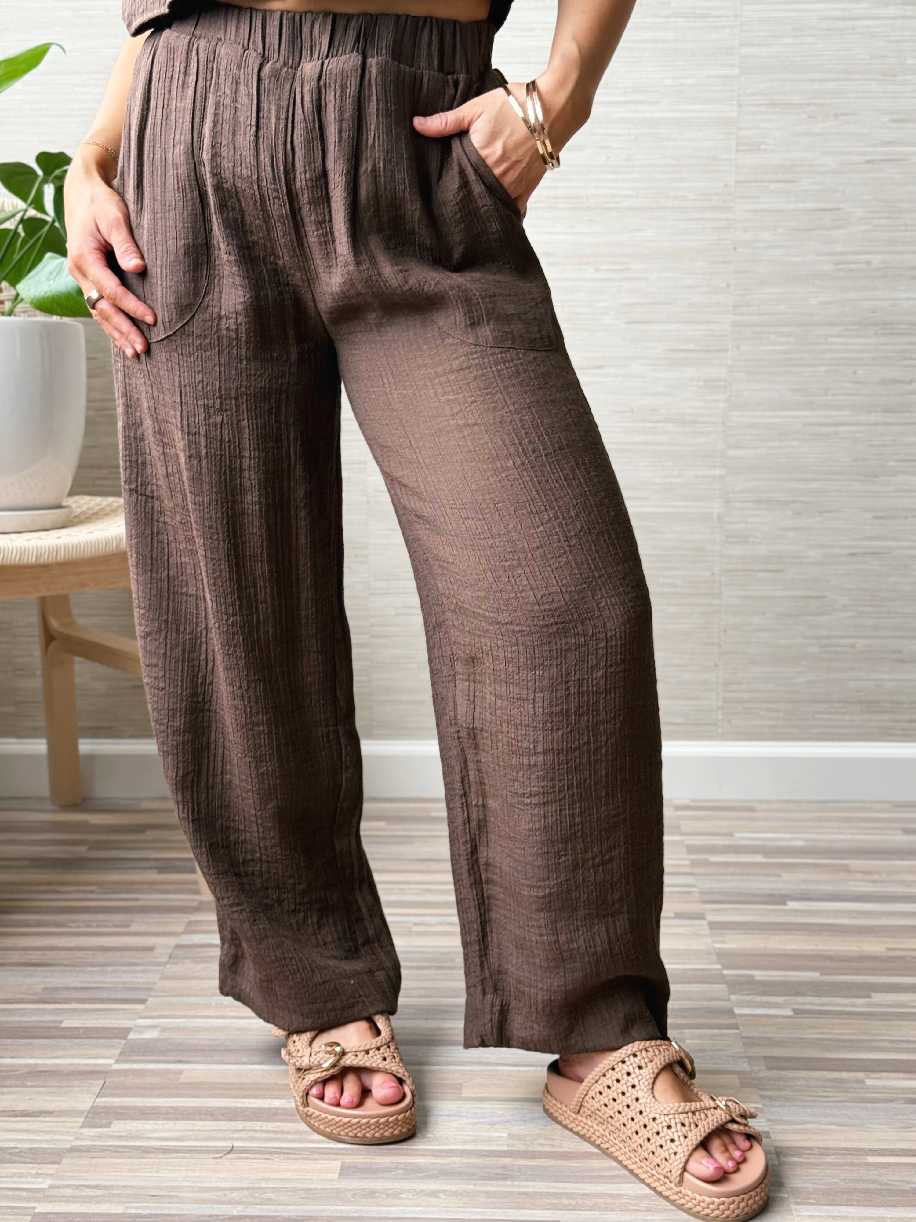 Santa Fe Pants - BROWN - willows clothing PANTS