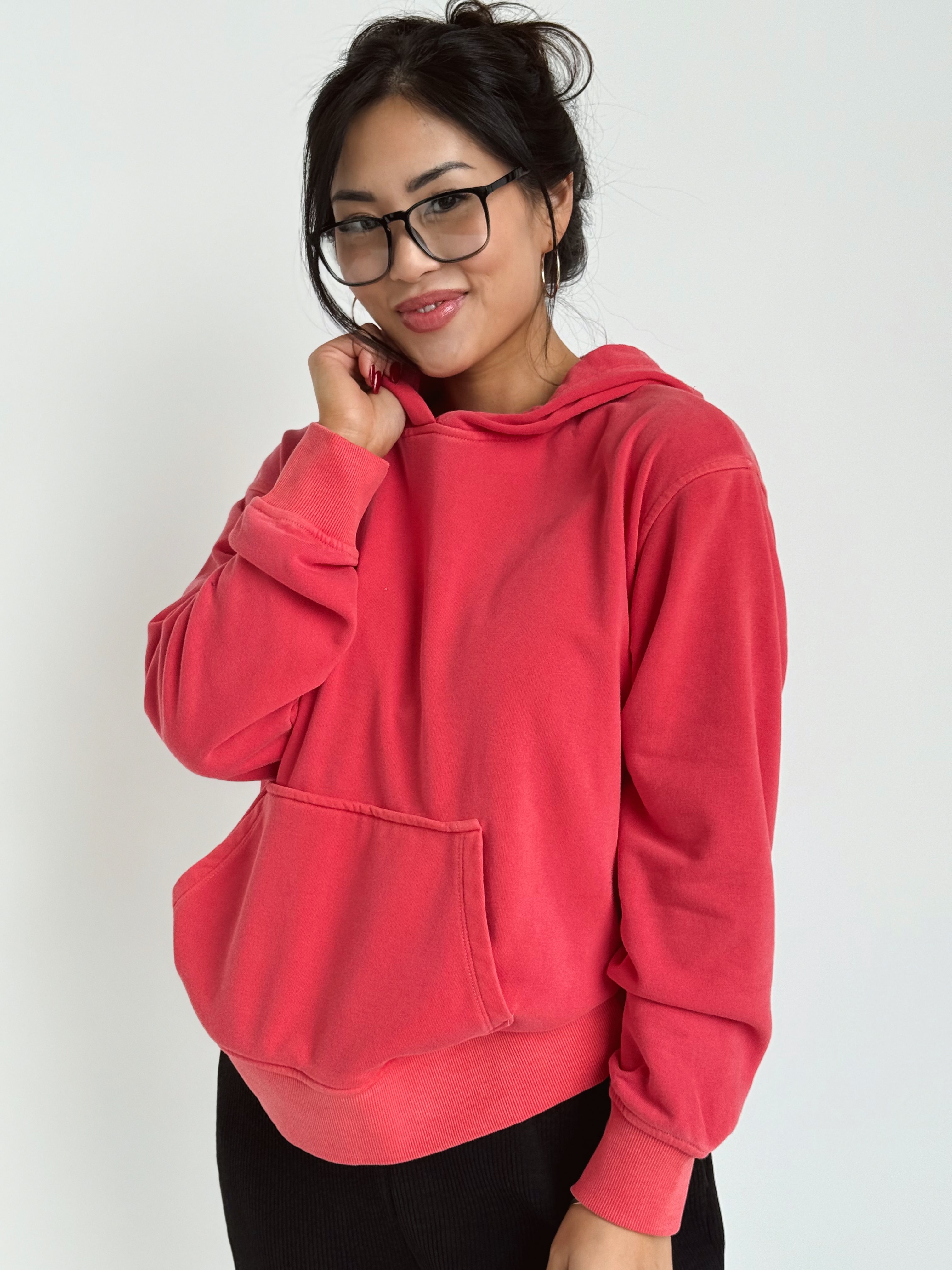 Saturday Hoodie - DARK RED - willows clothing SWEATSHIRT