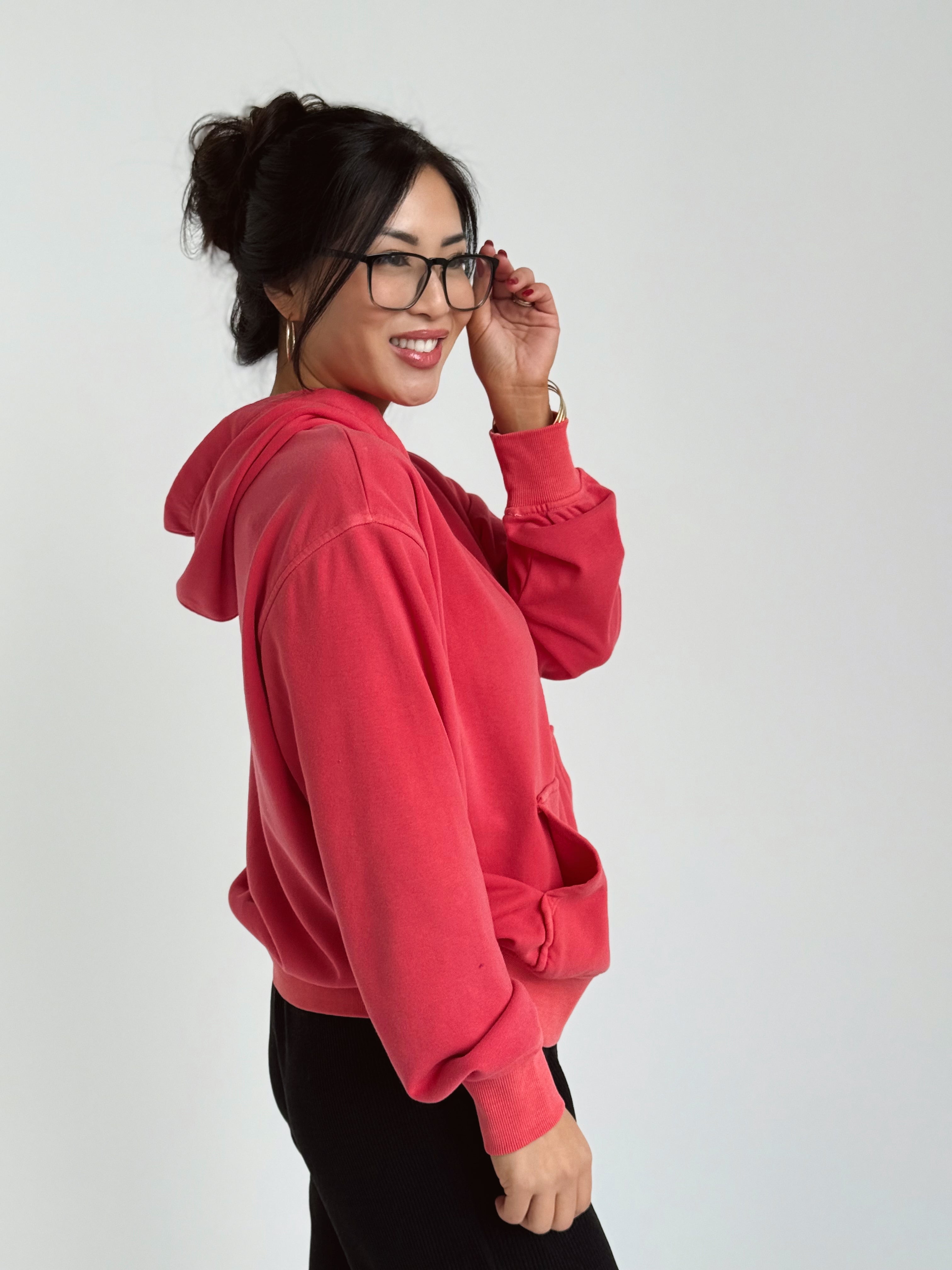 Saturday Hoodie - DARK RED - willows clothing SWEATSHIRT
