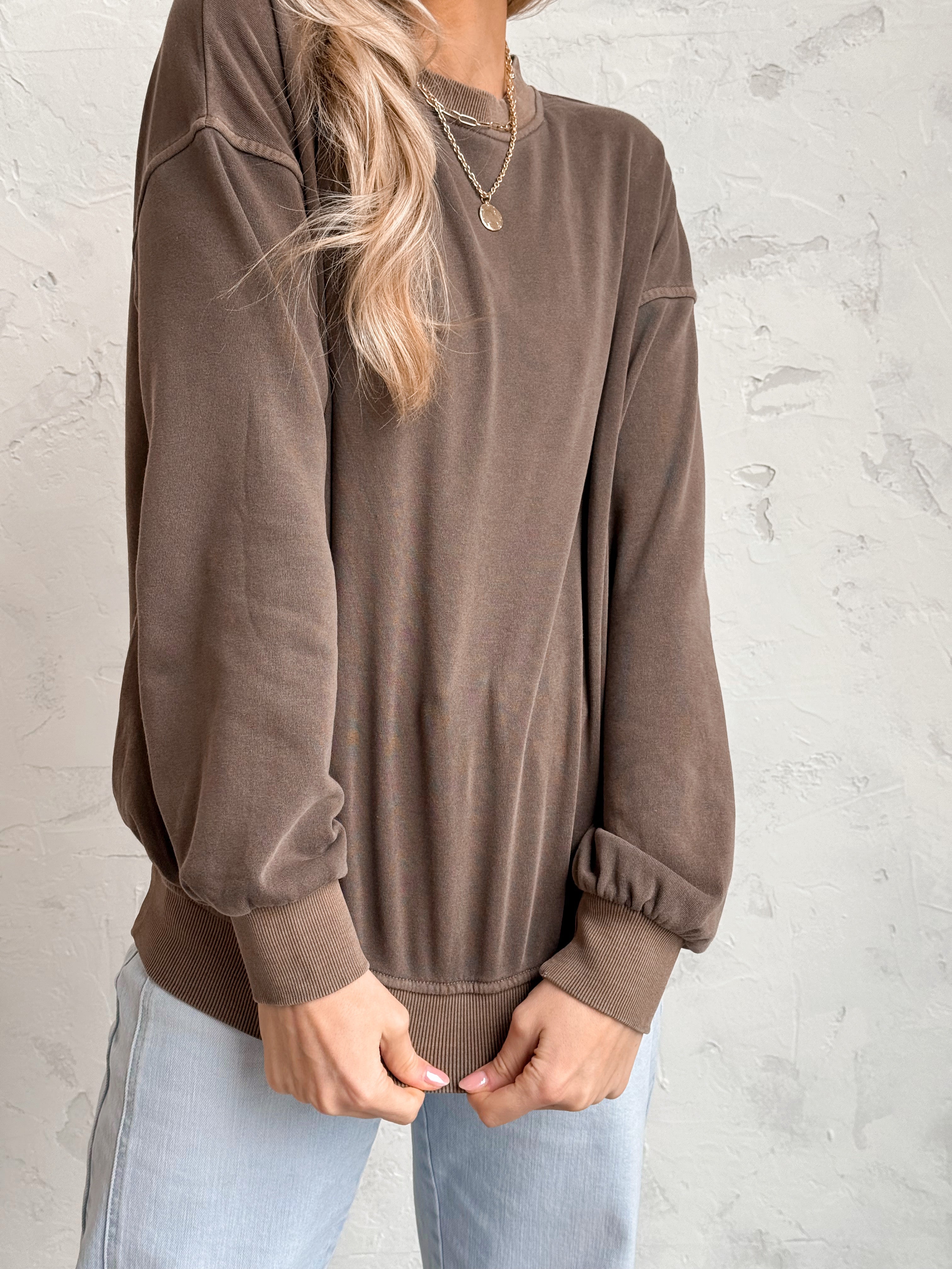 Saturday Sweatshirt - BROWN - willows clothing SWEATSHIRT