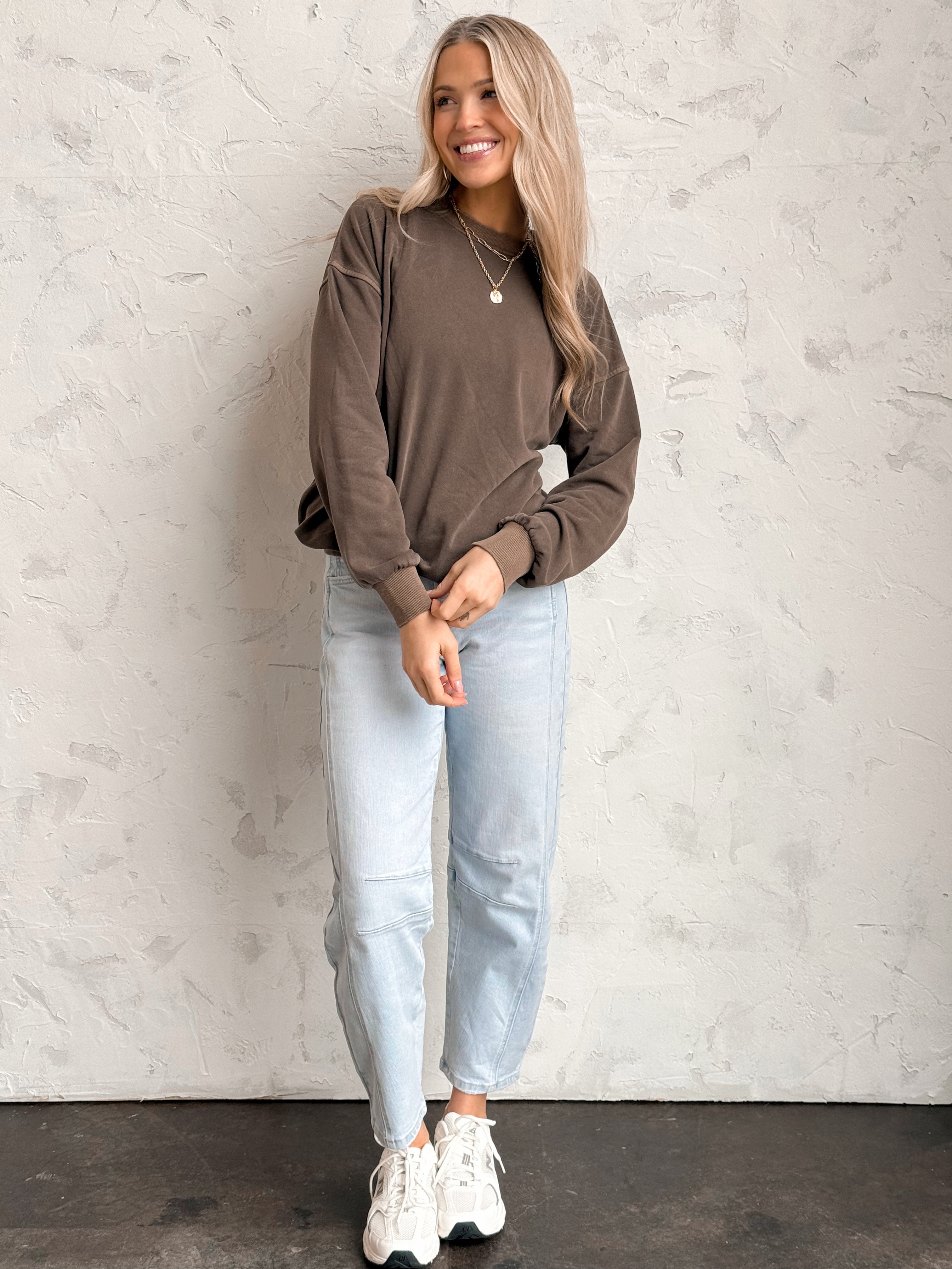 Saturday Sweatshirt - BROWN - willows clothing SWEATSHIRT