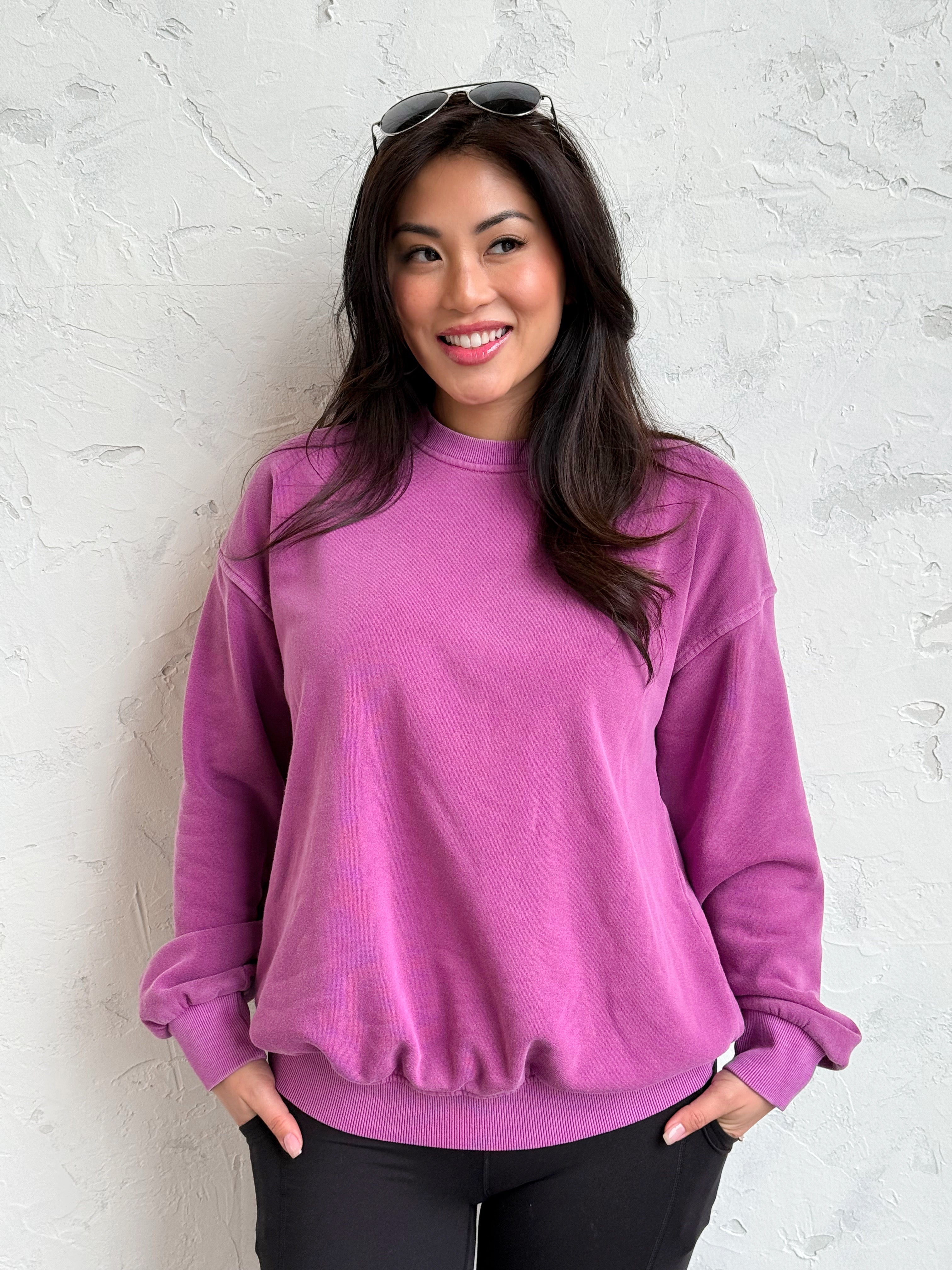 Saturday Sweatshirt - LIGHT PLUM - willows clothing SWEATSHIRT