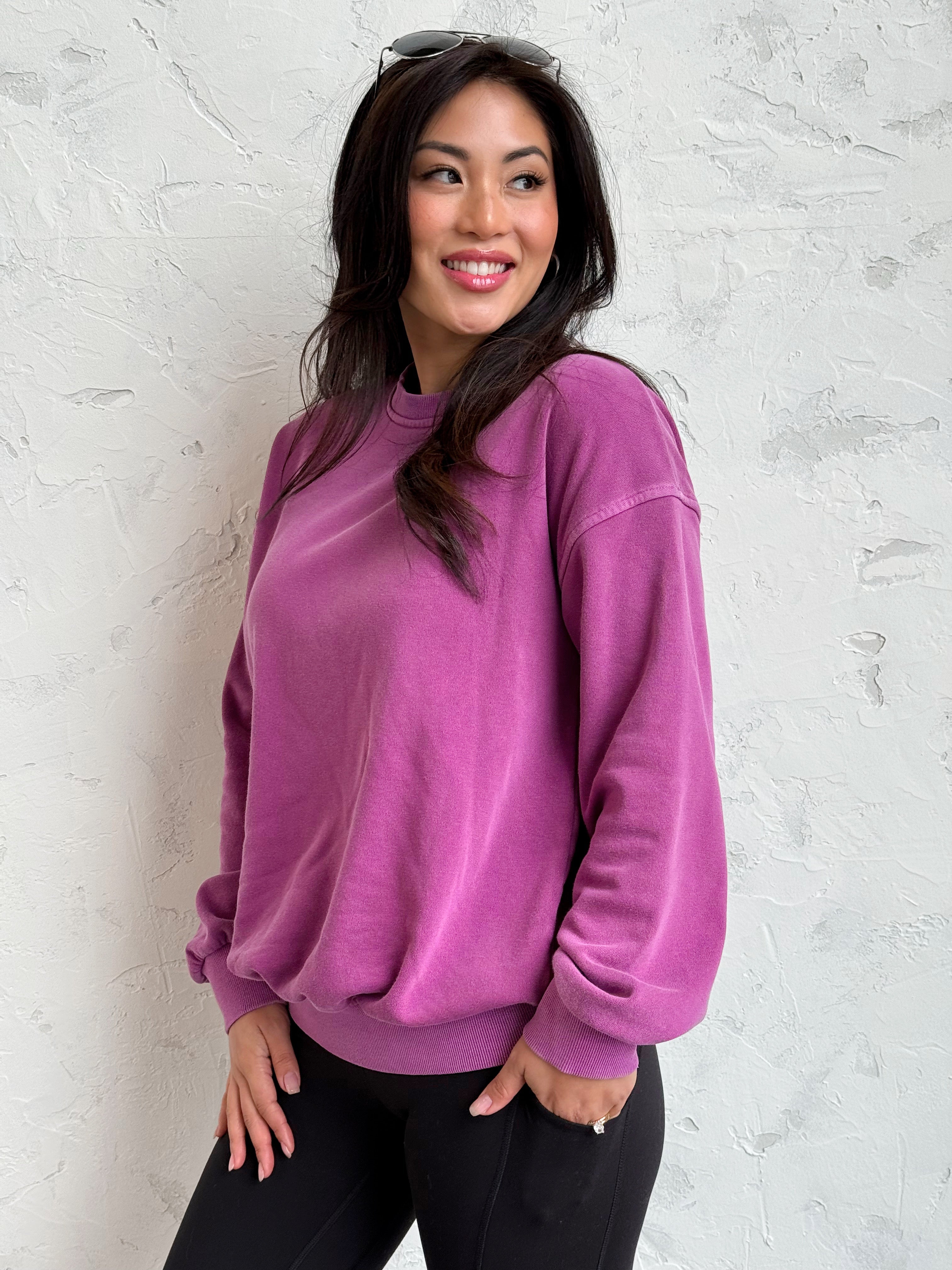 Saturday Sweatshirt - LIGHT PLUM - willows clothing SWEATSHIRT