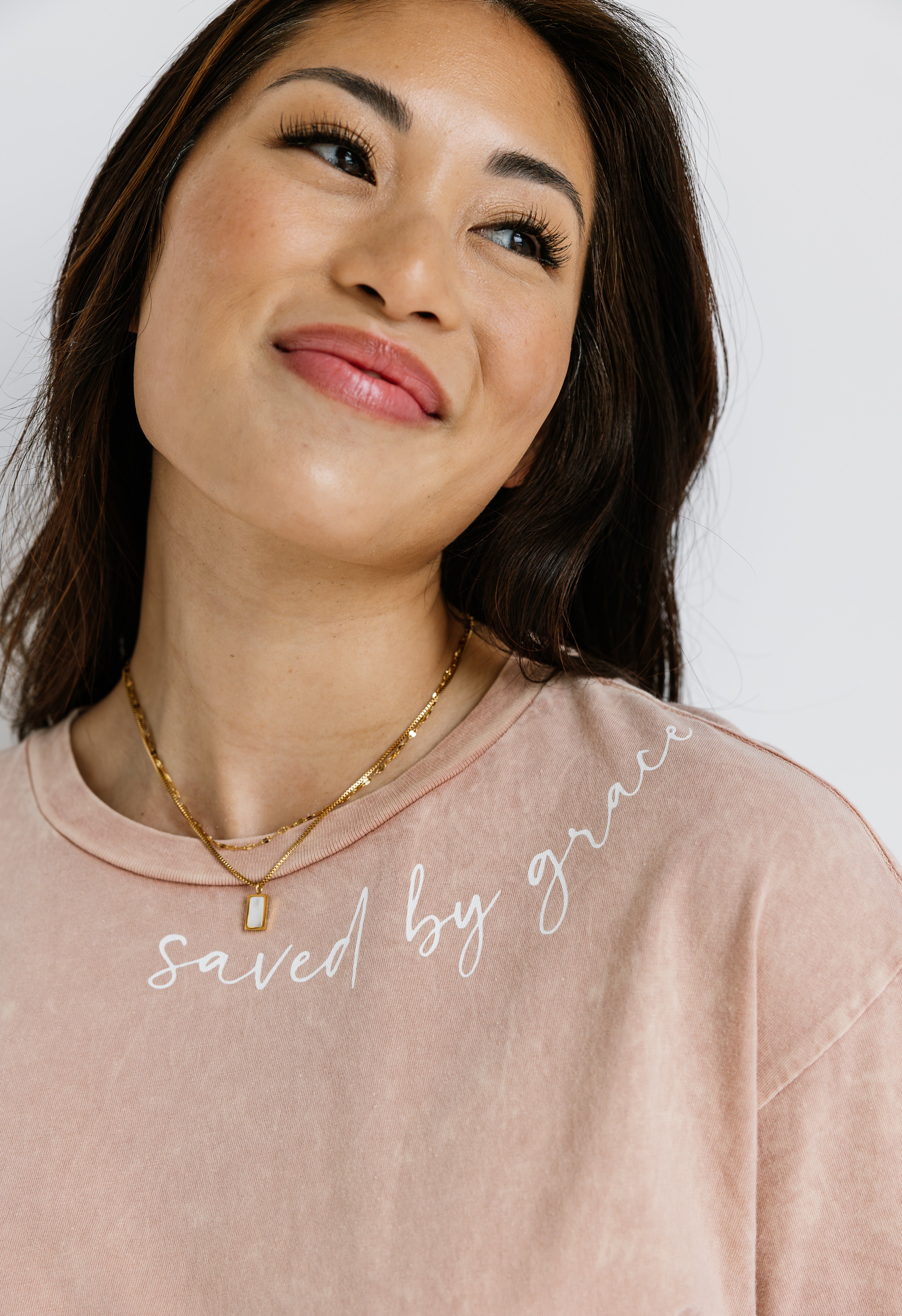 Saved By Grace Tee - SOFT PINK - willows clothing S/S Shirt