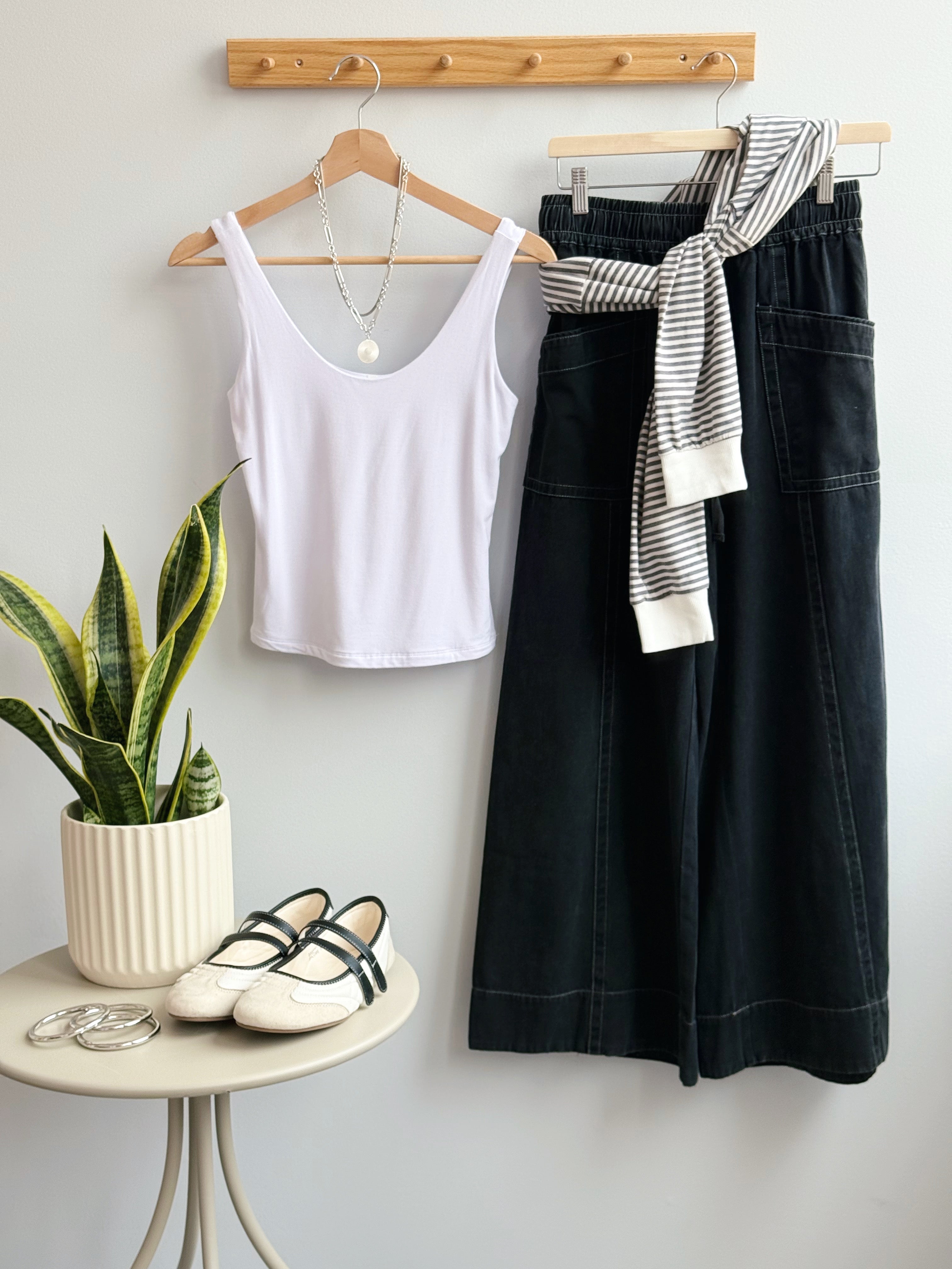 Scoop Neck Tank - OFF WHITE - willows clothing TANK