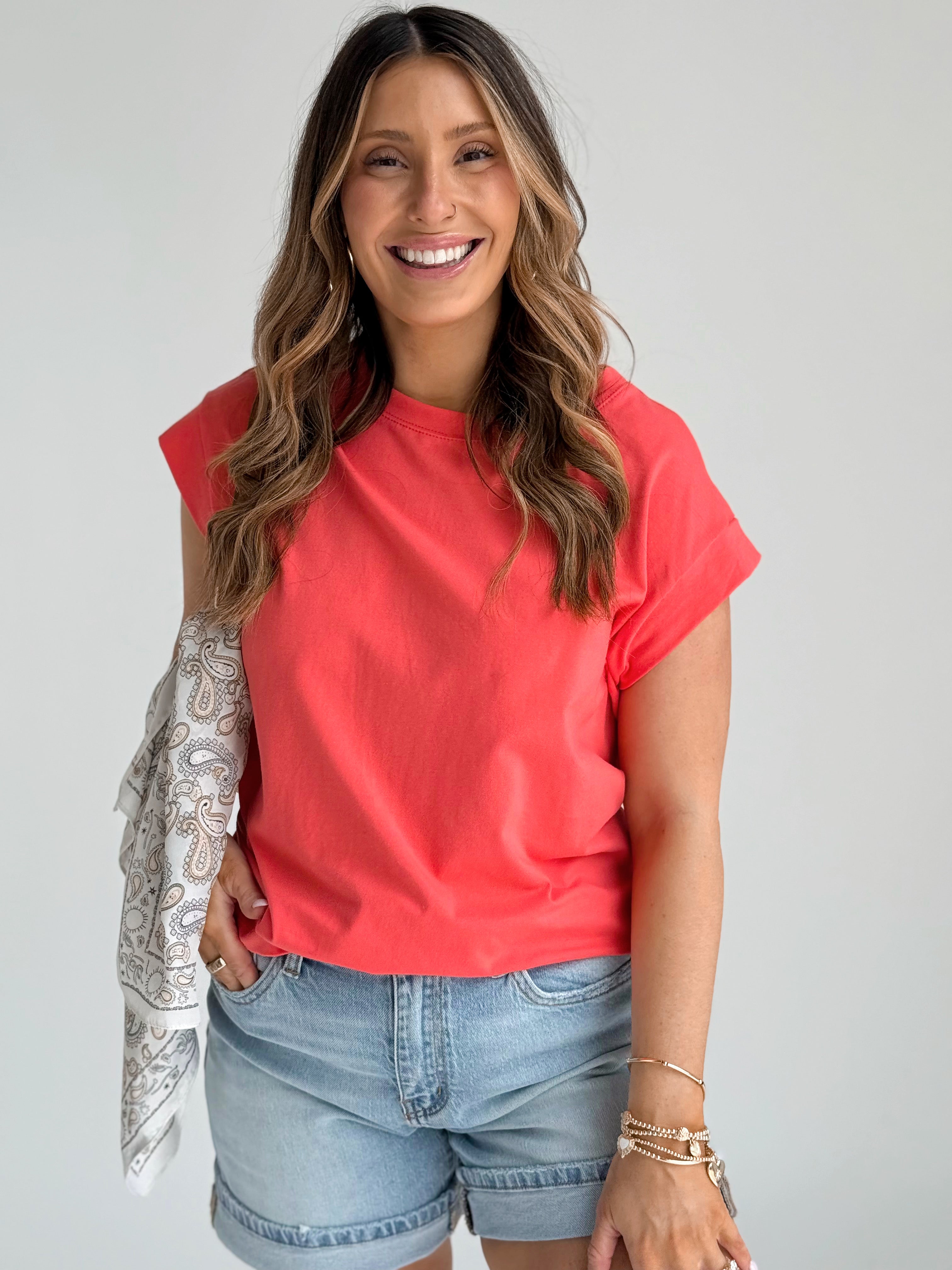 Scout Tee - CORAL - willows clothing S/S SHIRT