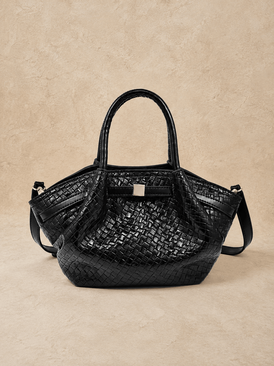 Selena Woven Tote Bag - BLACK - willows clothing TOTE